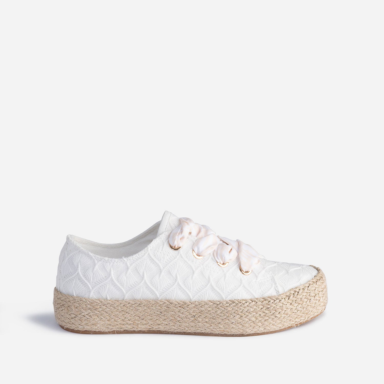 Tennis blanche brod e dentelle co con ue