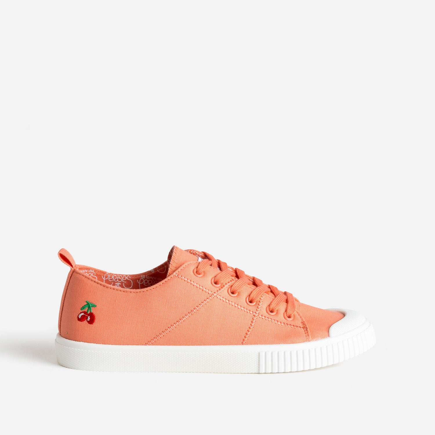 Tennis LE TEMPS DES CERISES corail en toile Toiles Femme ERAM