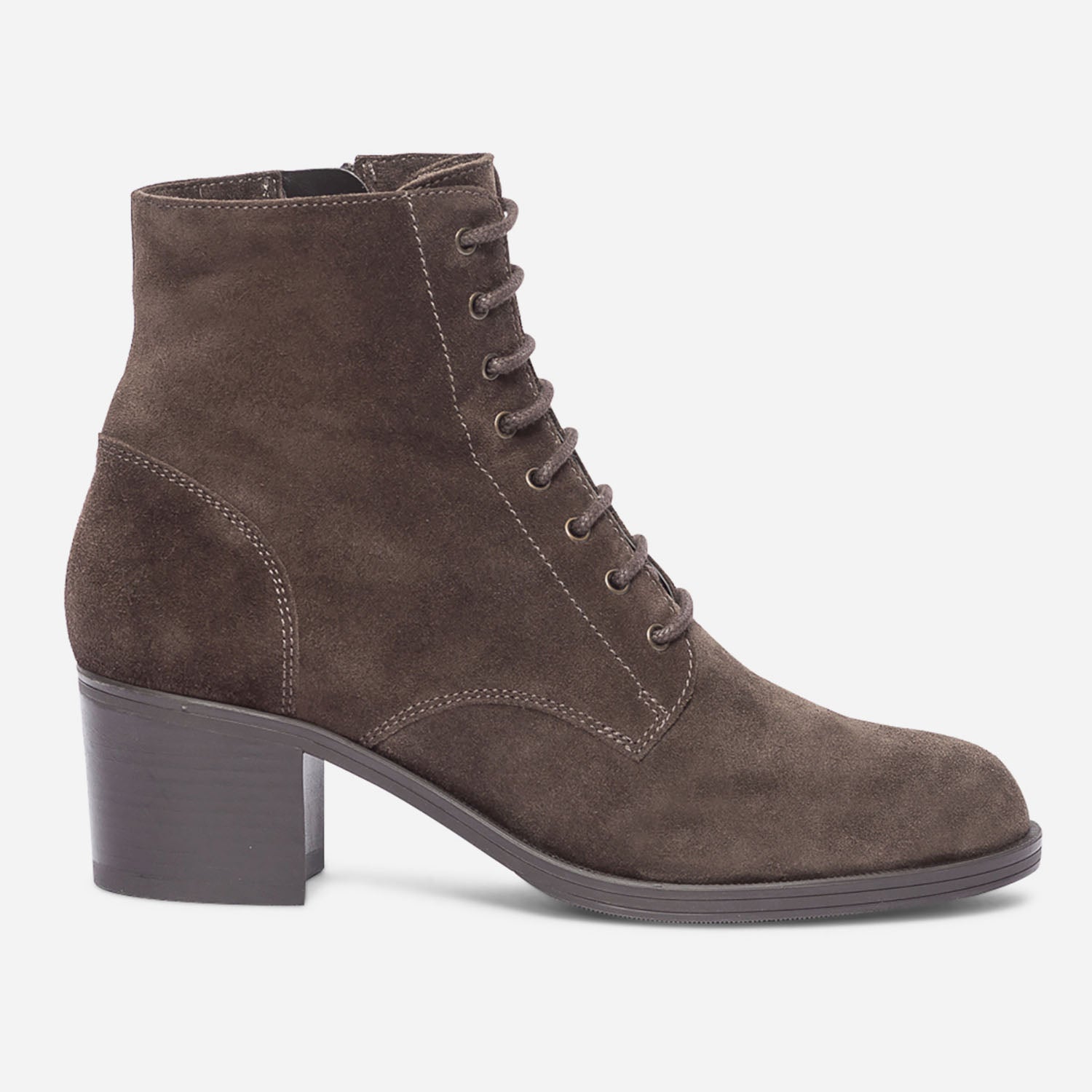 Bottine marron en cuir velours lacet Boots bottines Femme ERAM