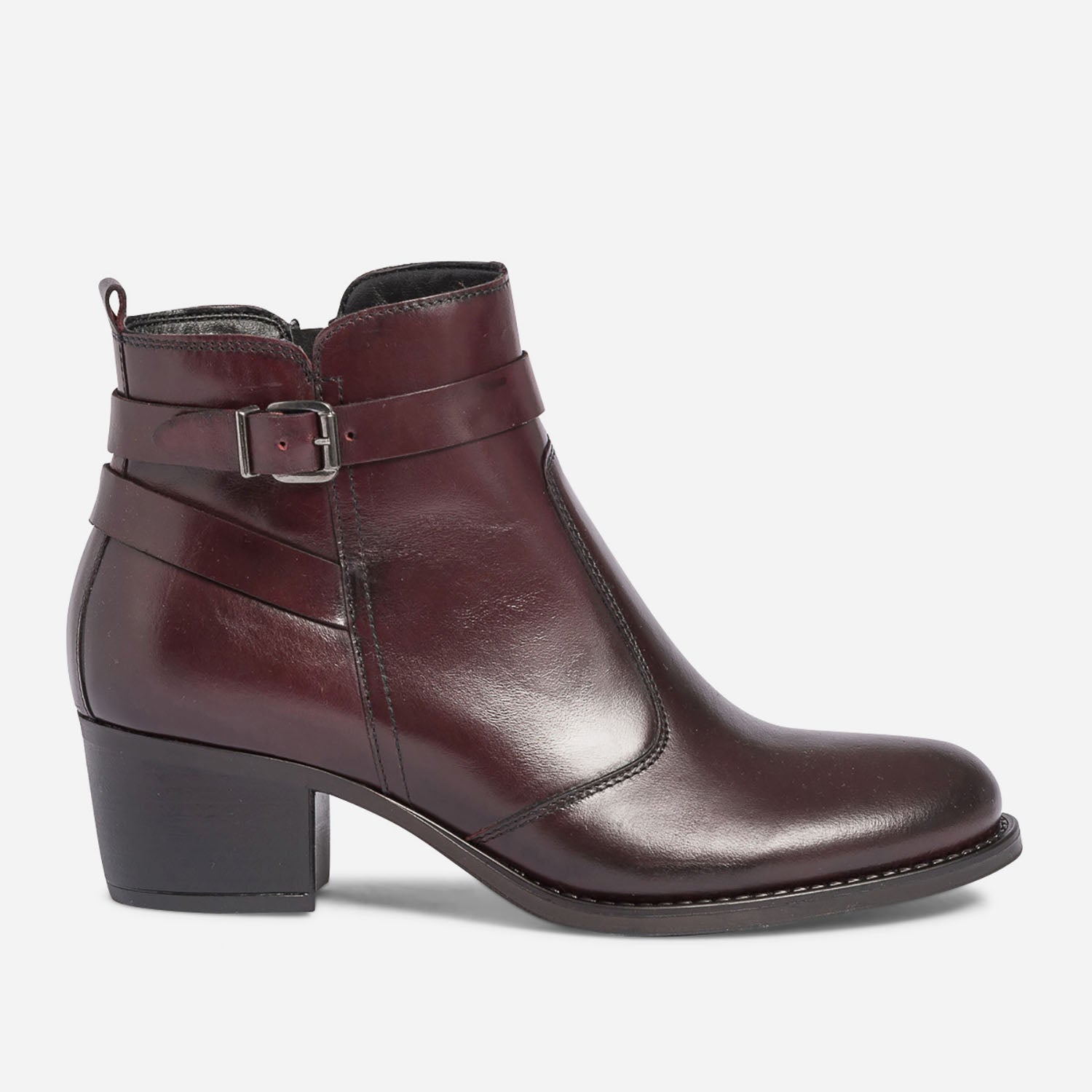 Boots bordeaux en cuir Boots bottines Femme ERAM