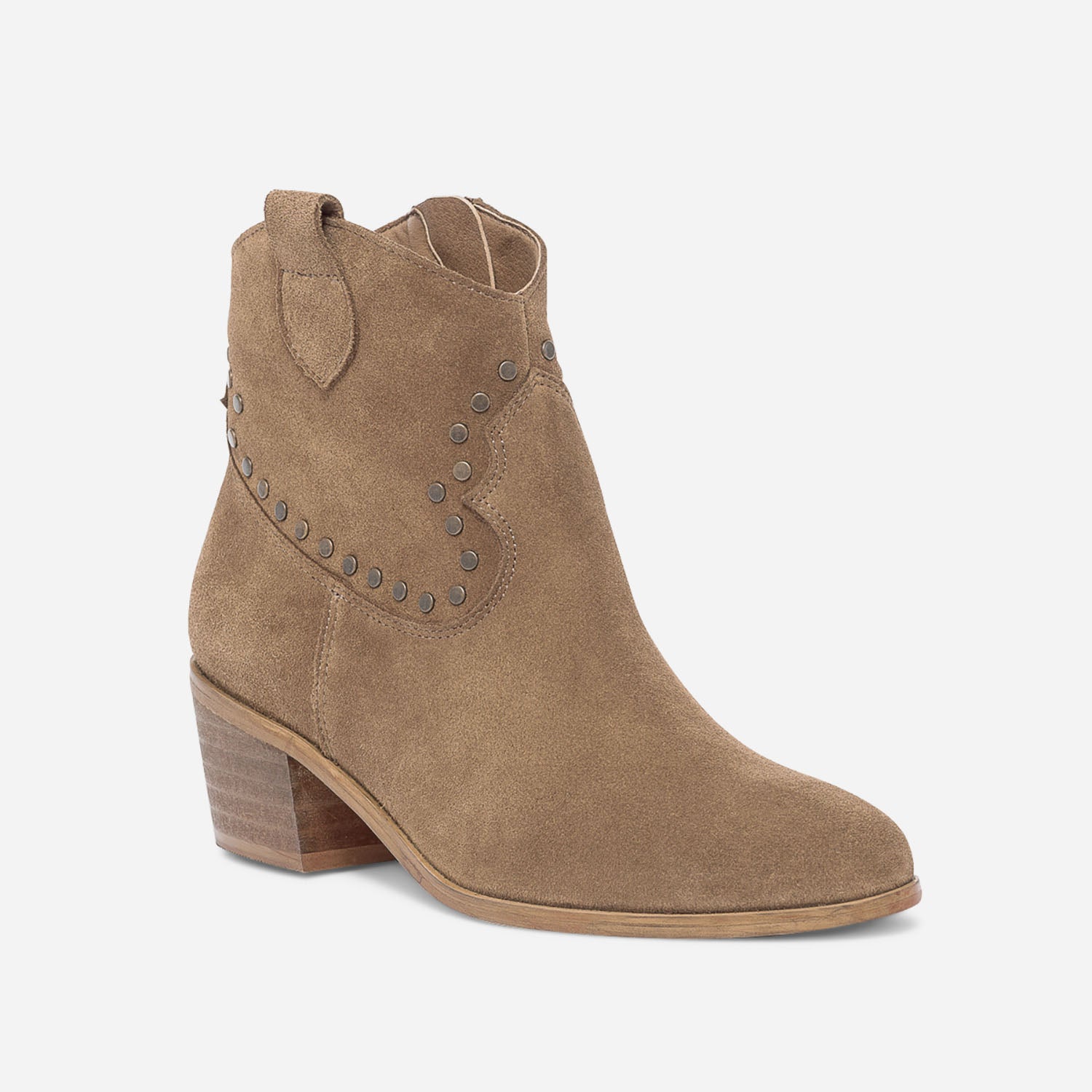 Boots talon marron en cuir Boots bottines Femme ERAM