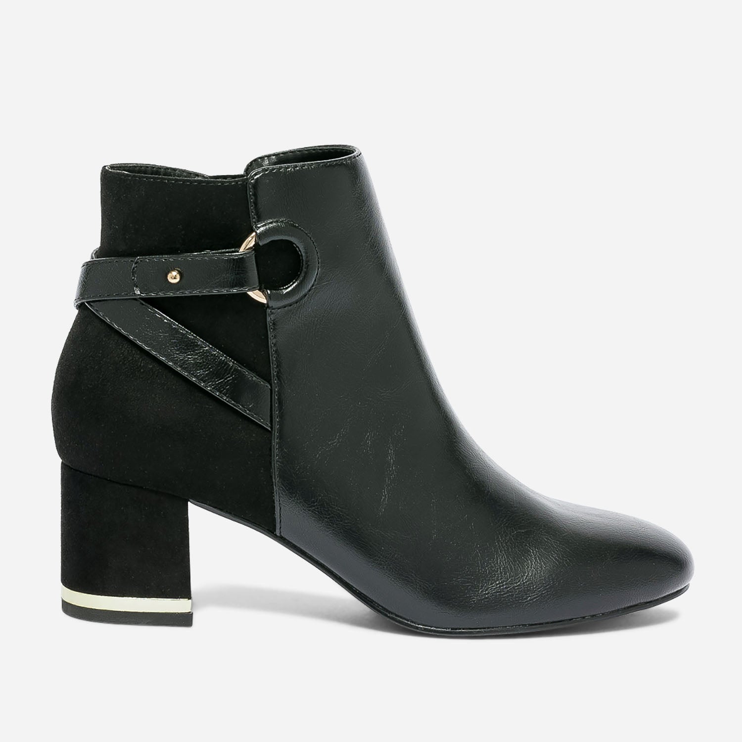 Boots noir en cuir bi mati re