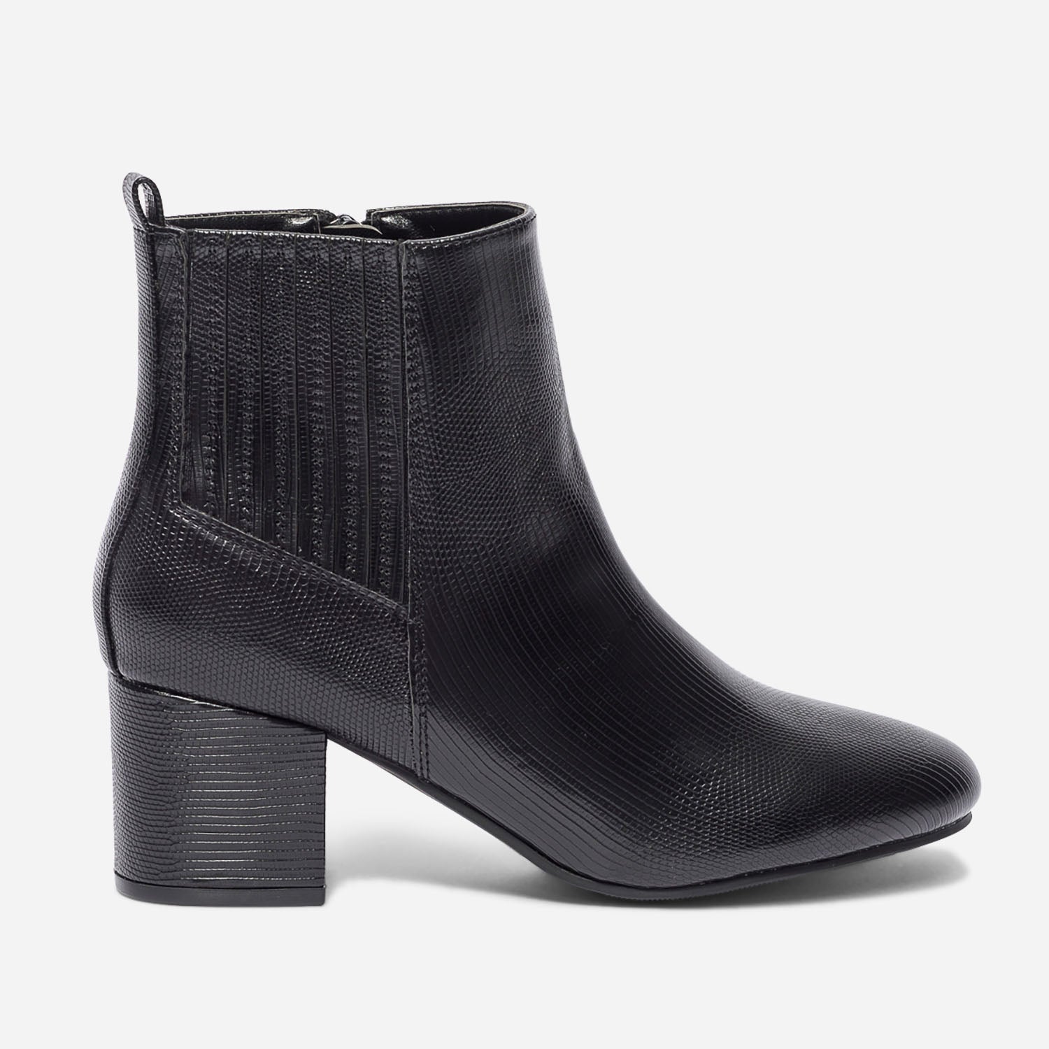 Bottines effet sales python noir