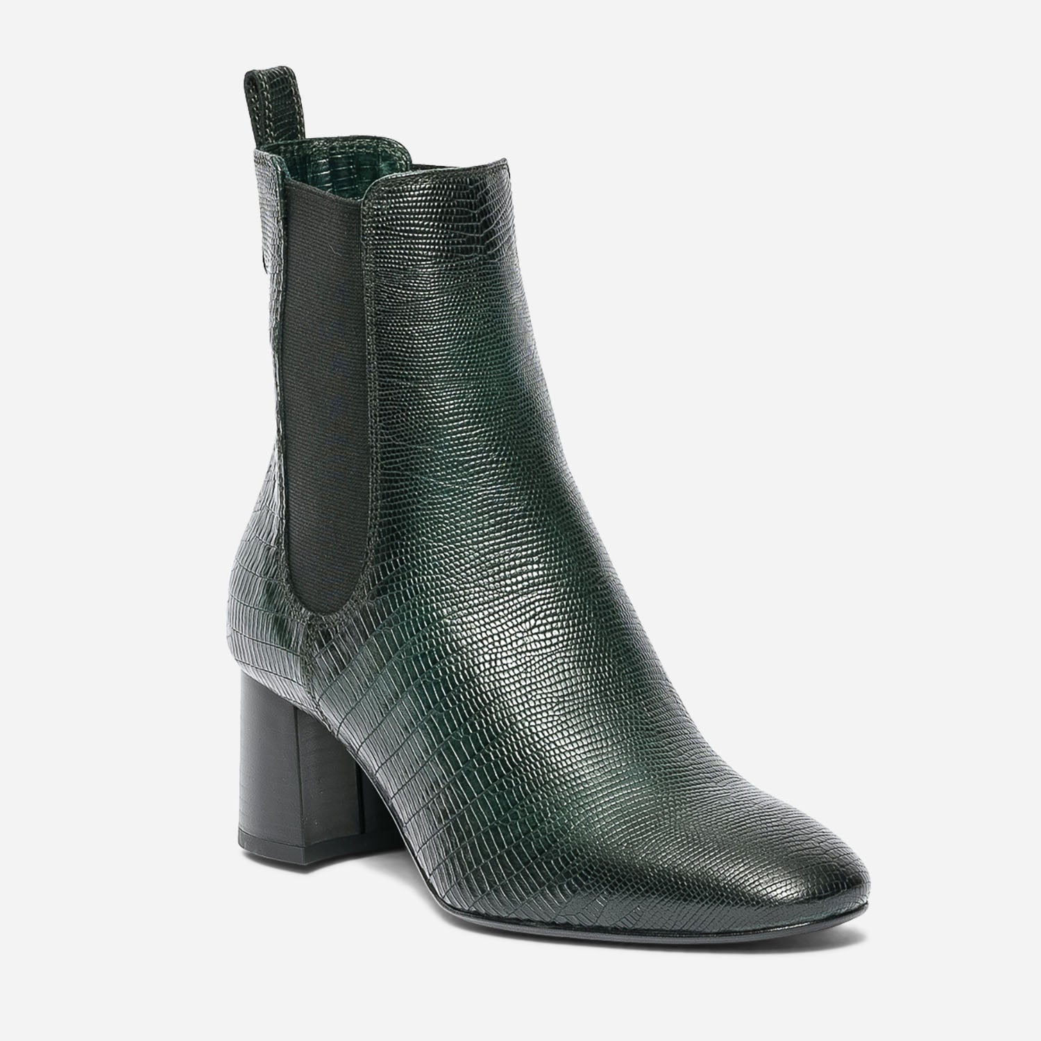 Chelsea boots vert sapin en cuir embosse eco concu Boots bottines Femme ERAM