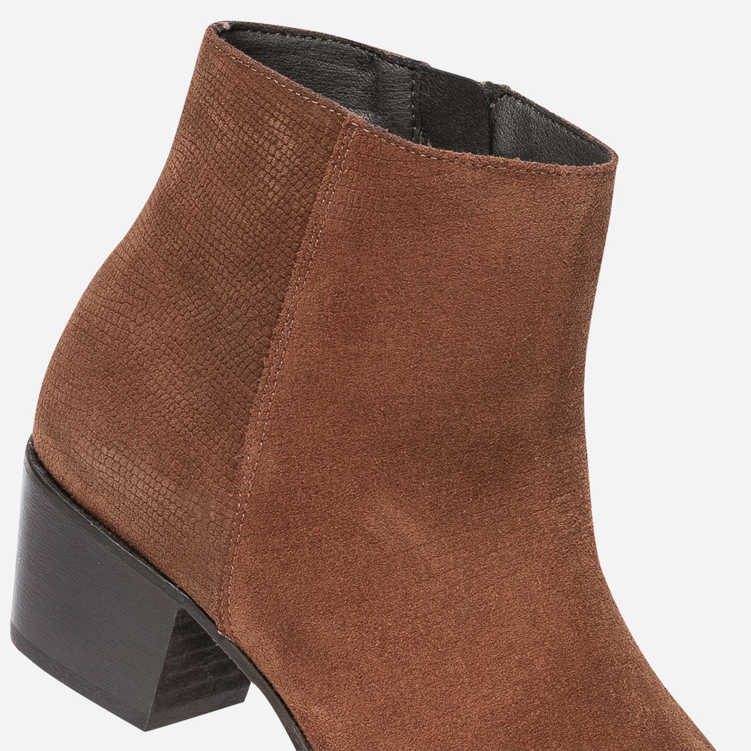 Boots TEXTO rouille eco concu cuir velours embosse Boots bottines Femme ERAM