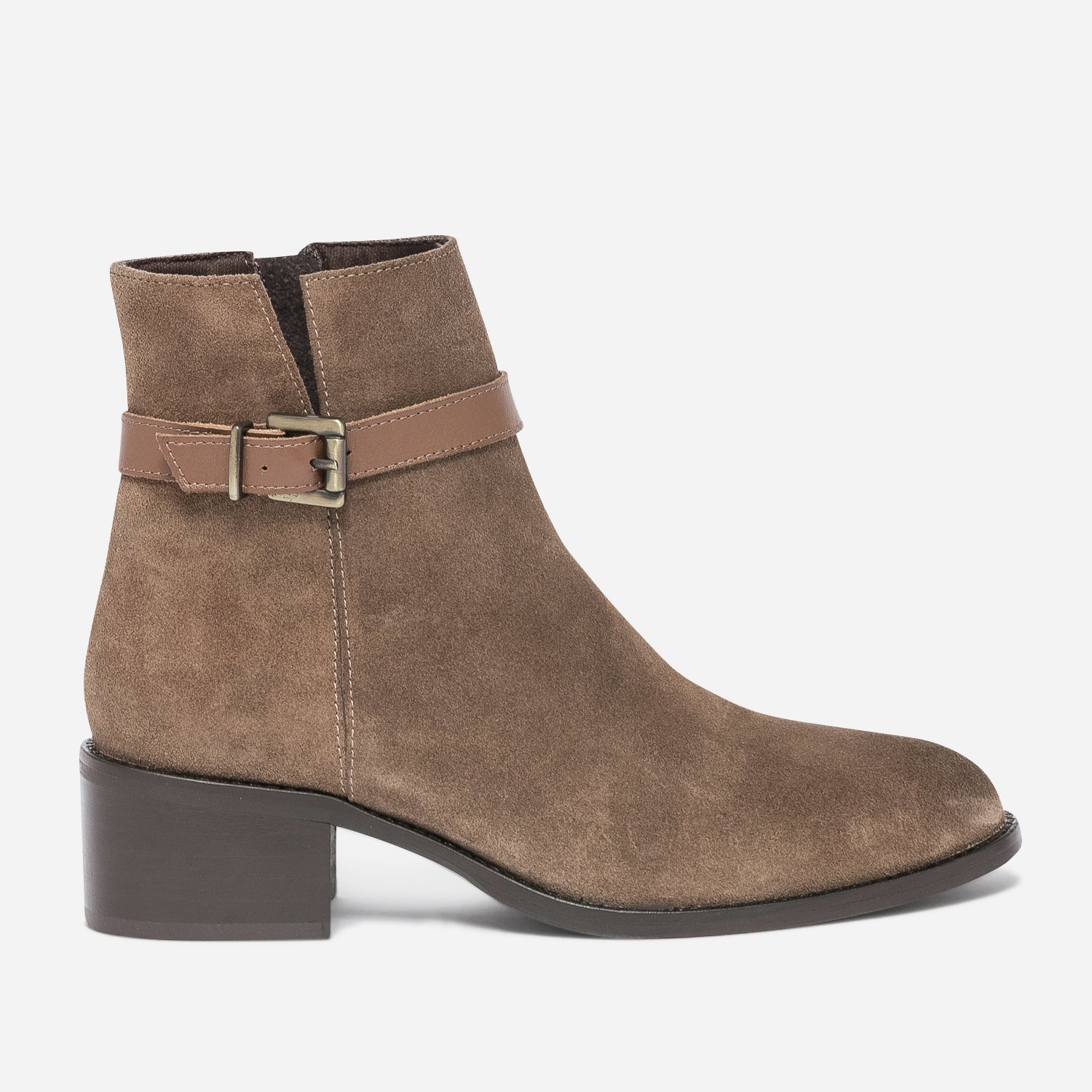 Boots marron en cuir velours a bride Boots bottines Femme ERAM