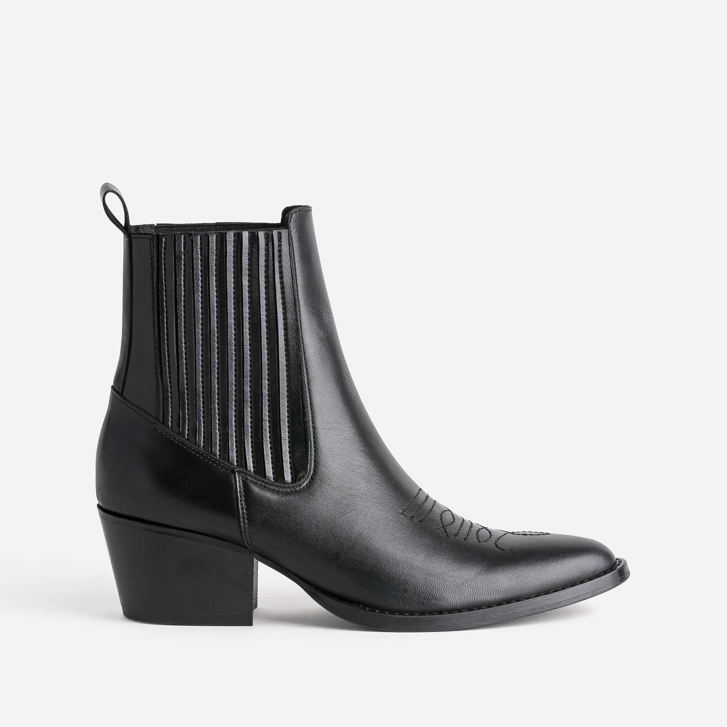 Chelsea boots santiag noir co con u en cuir