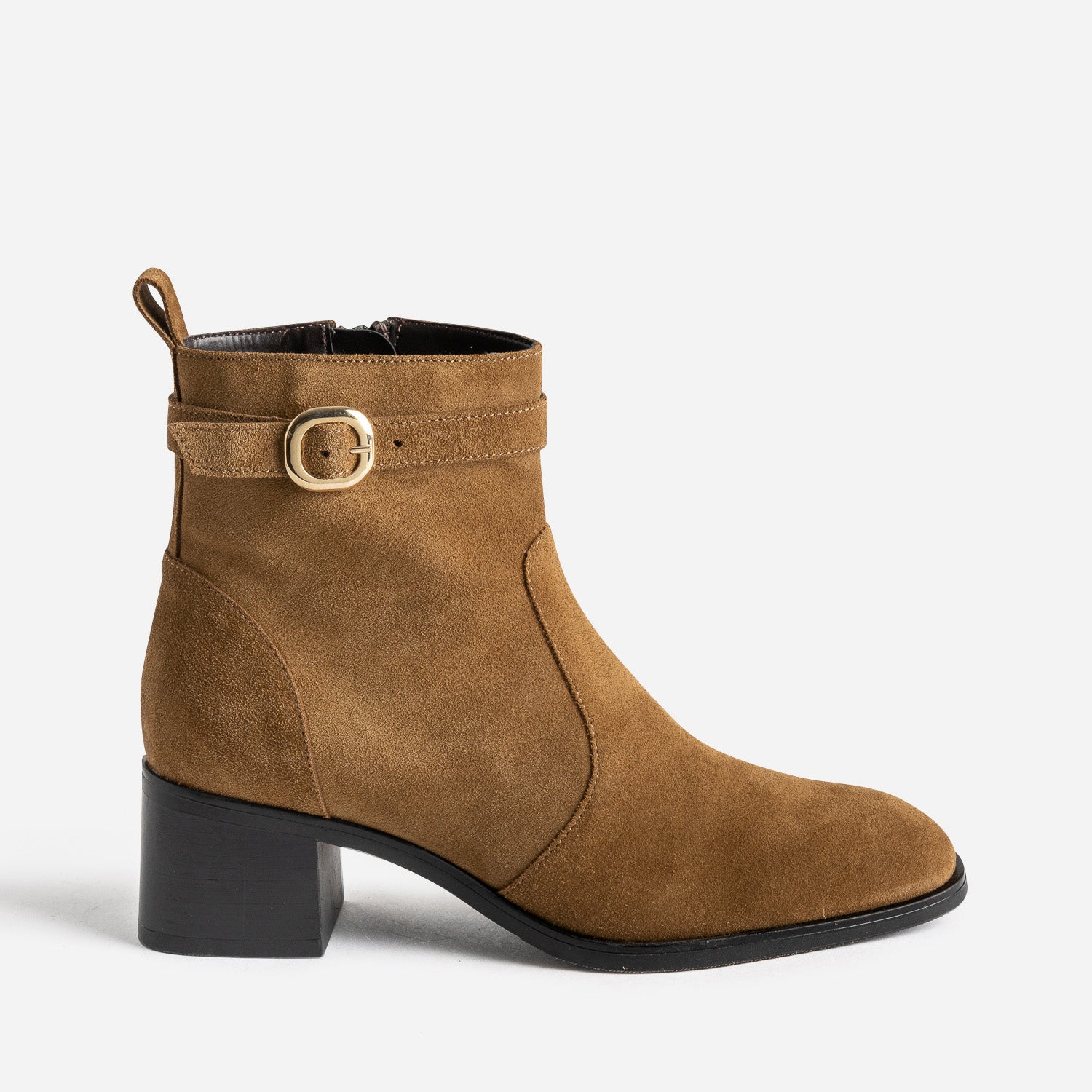 Boots cognac en cuir velours Boots bottines Femme ERAM