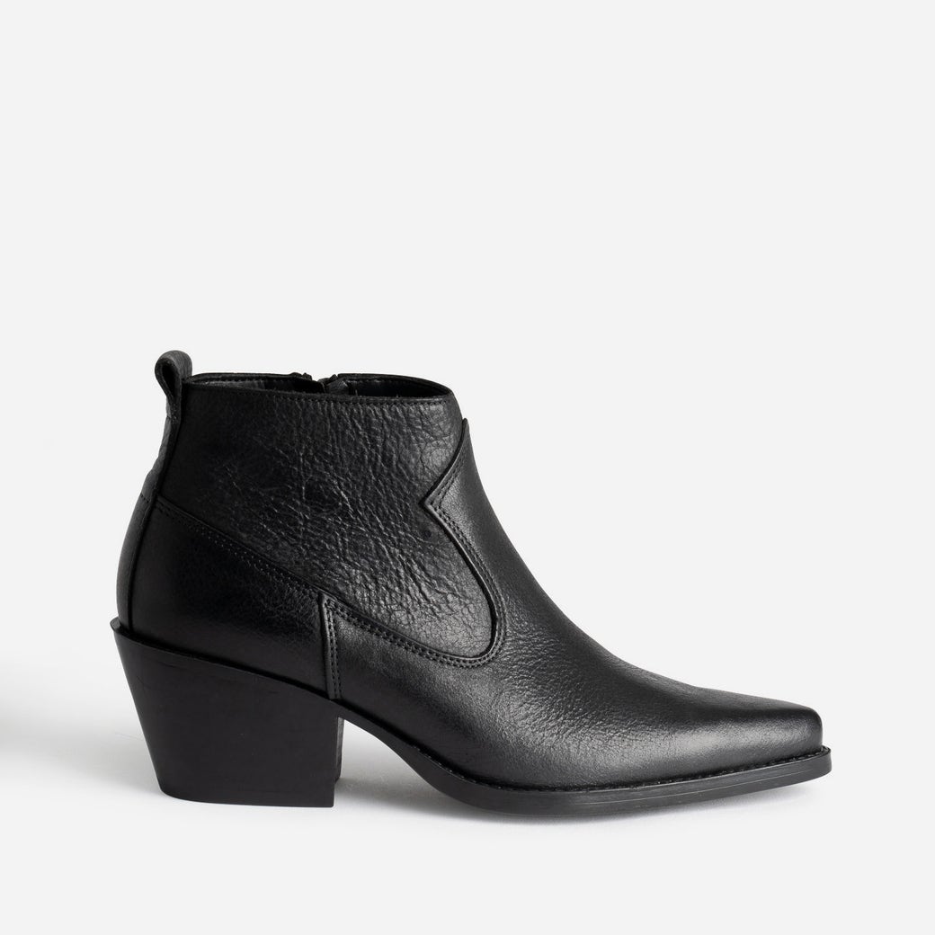 Low boots western TEXTO noir en cuir NOIR pour Femme Texto