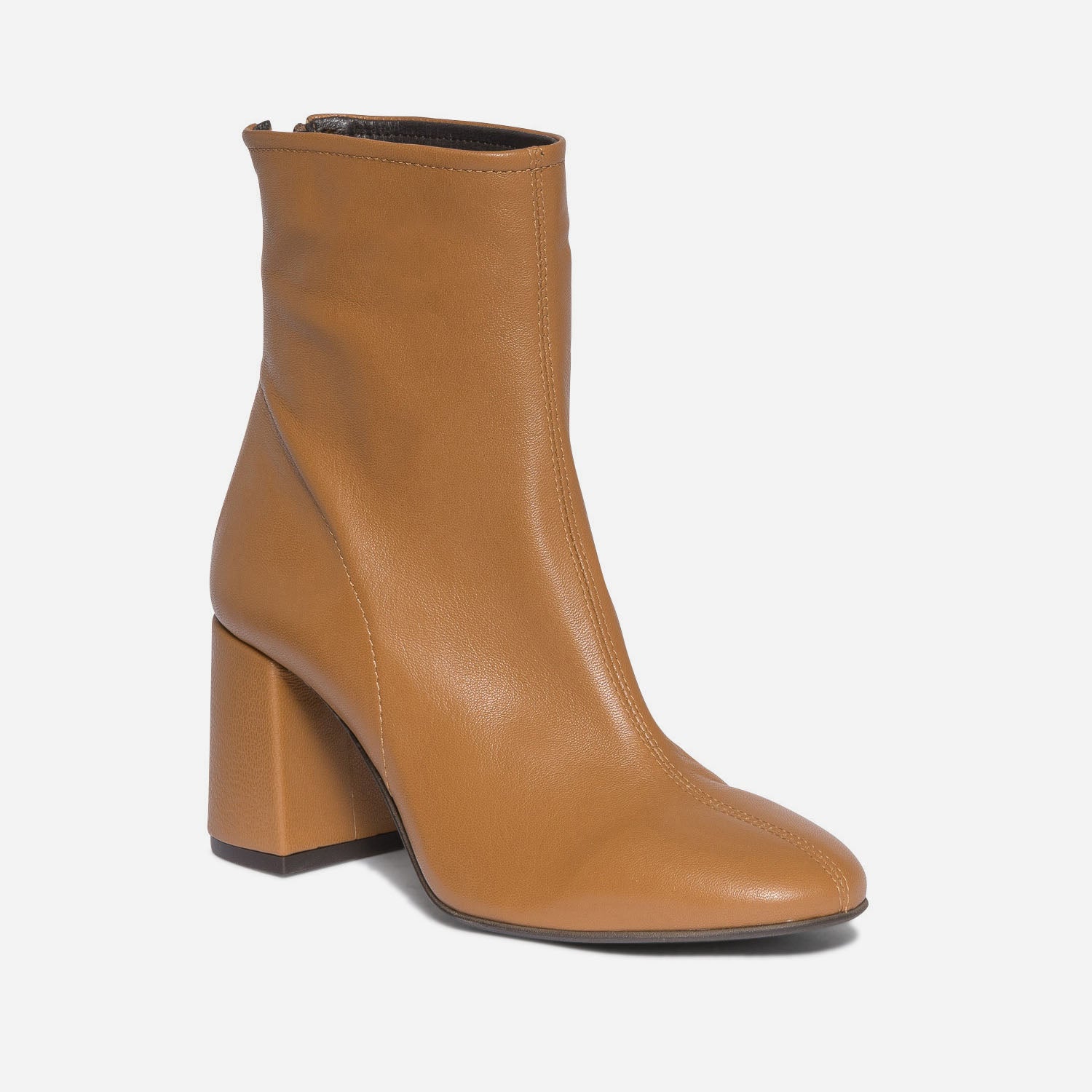 Boots femme camel cuir talon cheap