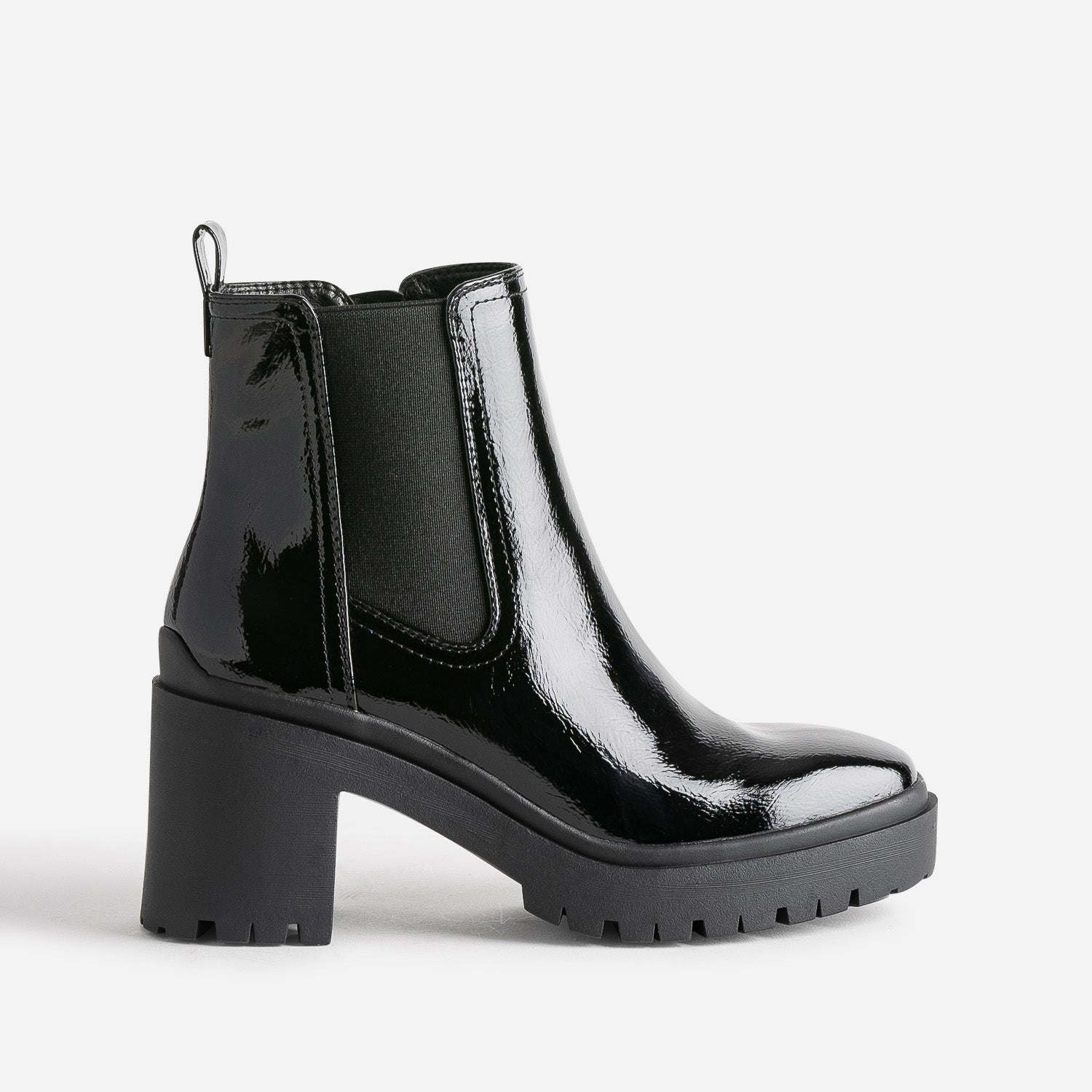 Boots noires vernies femme shop