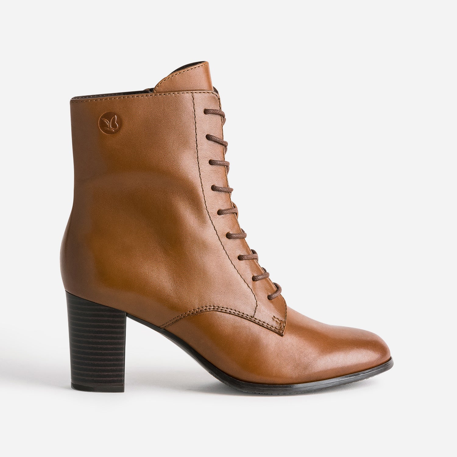 Bottine talon CAPRICE cognac en cuir Boots bottines Femme ERAM