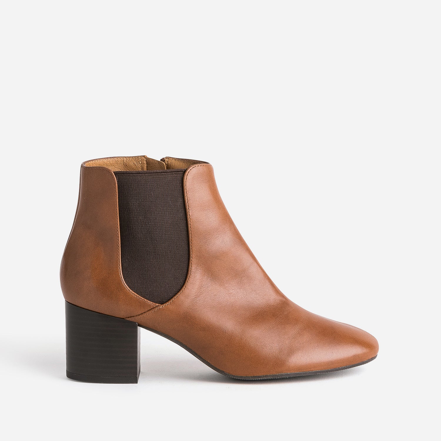 Chelsea boots a talon ERAM FLEX marron en cuir Boots bottines Femme ERAM