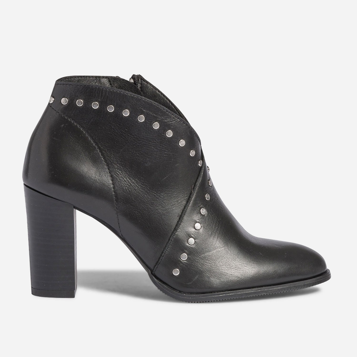 Low boots TEXTO noir en cuir a clous Eram Femme ERAM