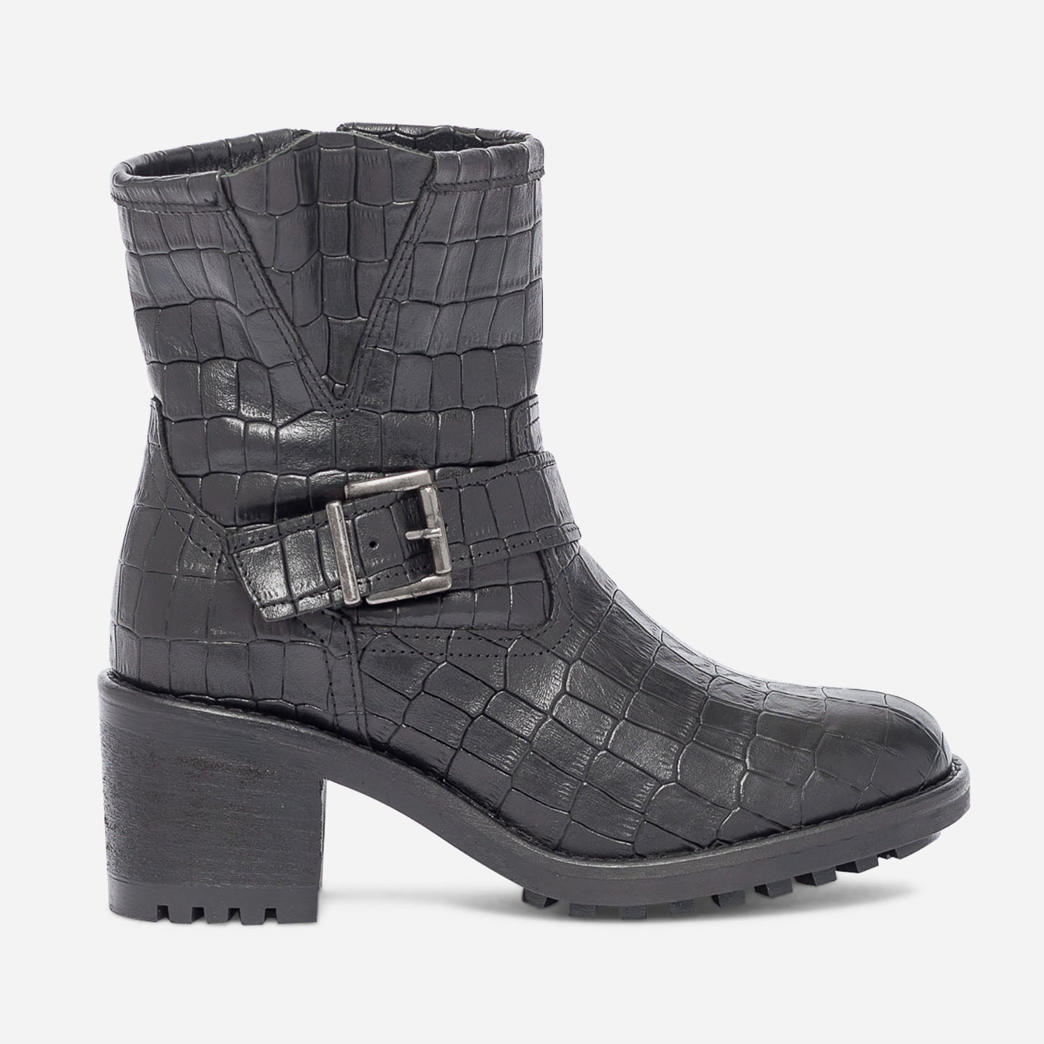 Boots motard femme cuir discount