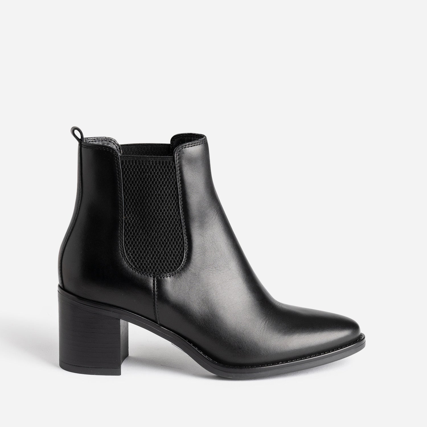 Boots noir en cuir a talon Boots bottines Femme ERAM