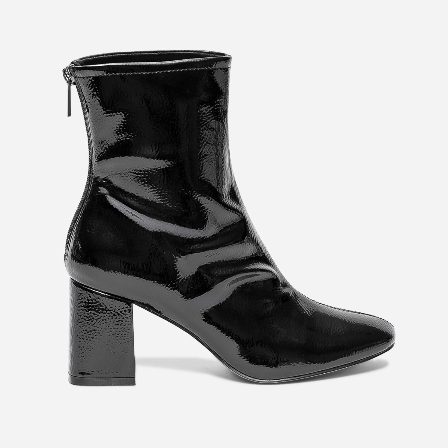 Bottine noir talon carré online