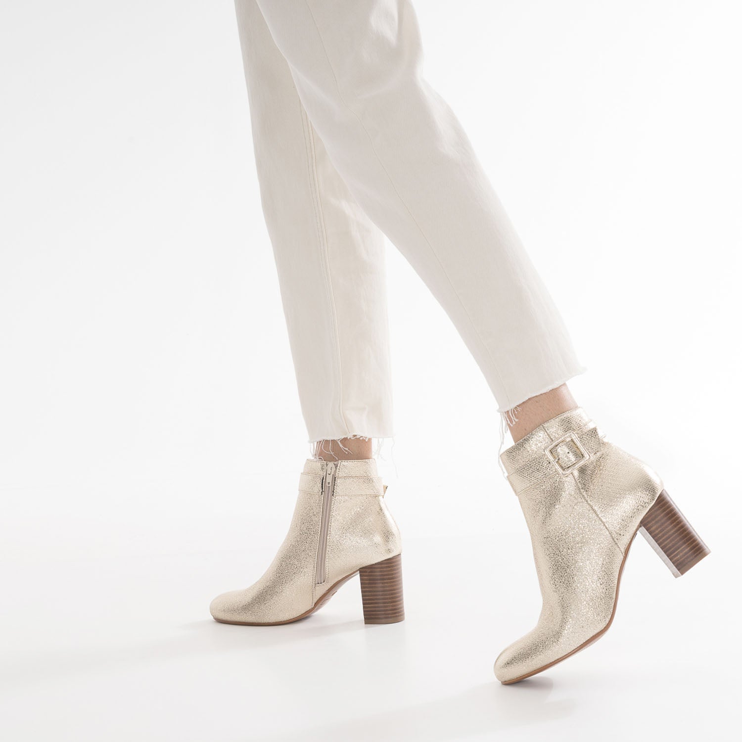Boots a talon dore avec bride Boots bottines Femme ERAM