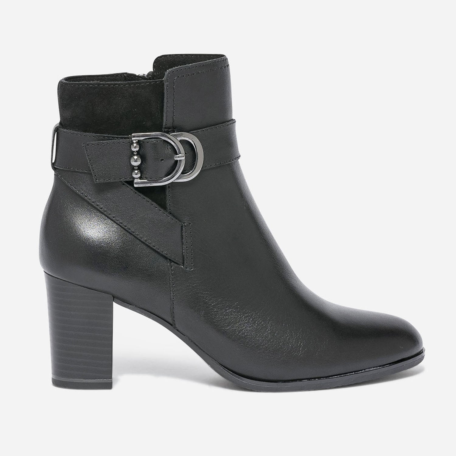 Bottines noires hot sale avec boucles