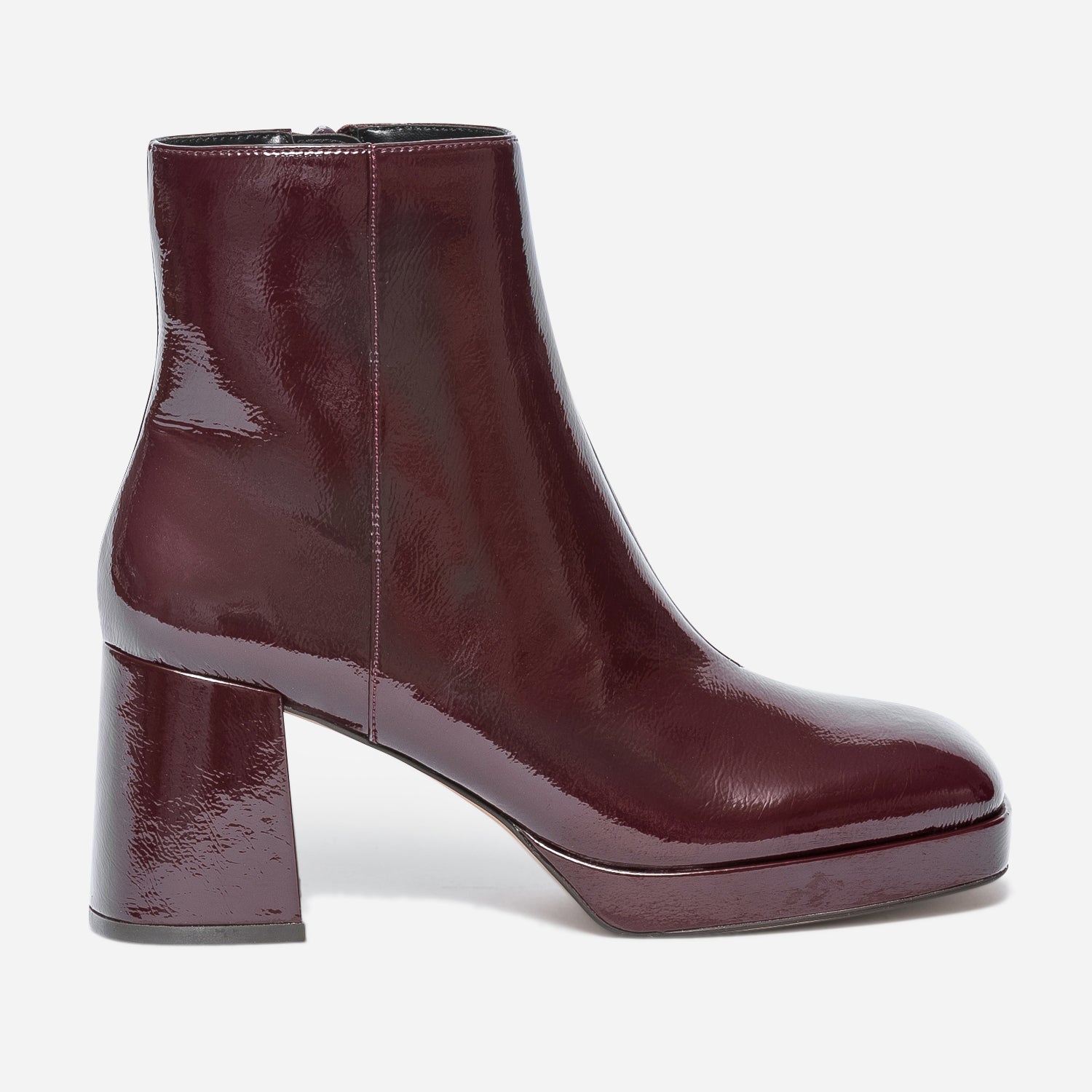 Bottine bordeaux vernis sales