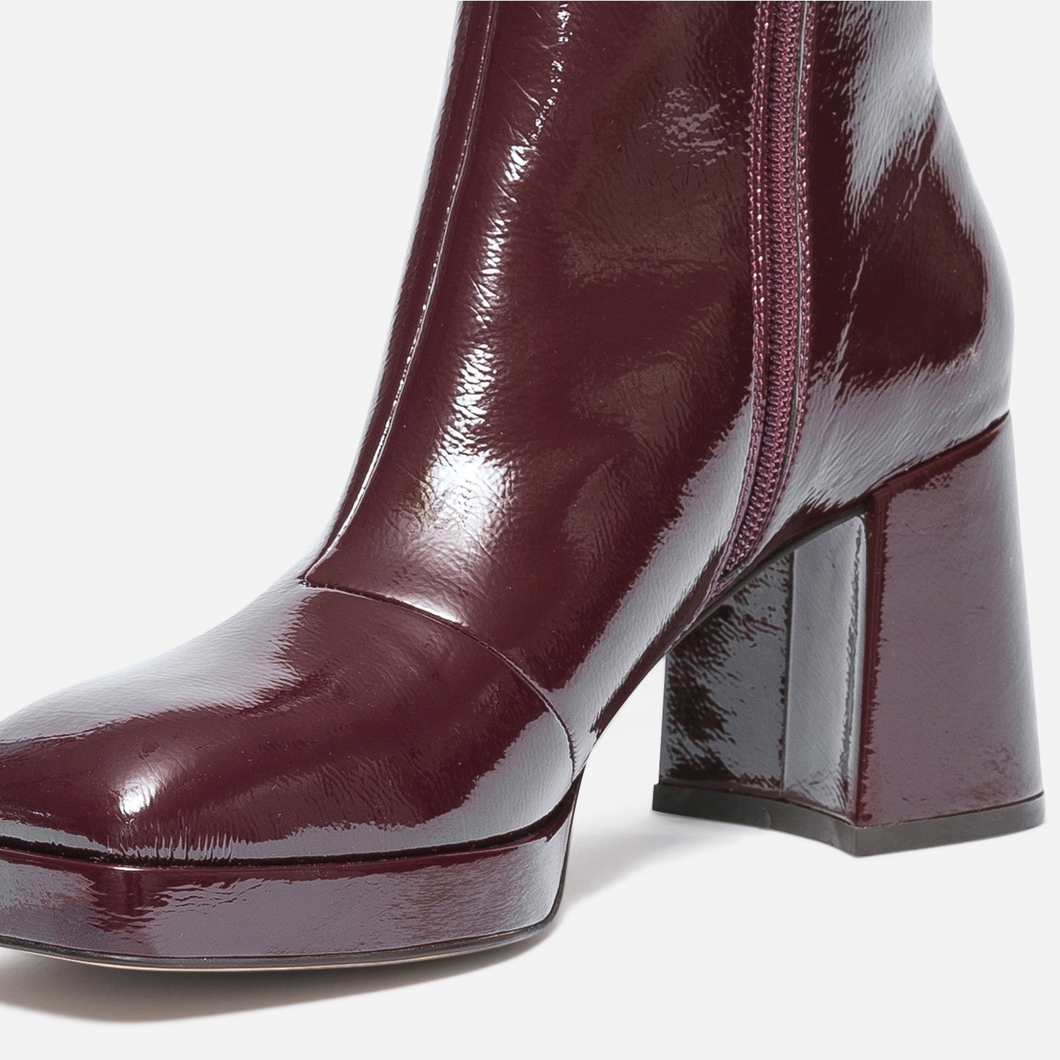 Bottines vernies bordeaux hot sale