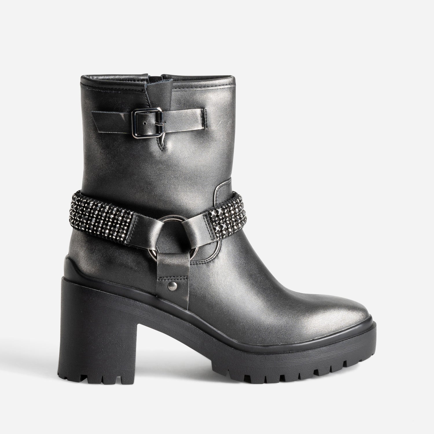 Boots TEXTO noir argente esprit motard