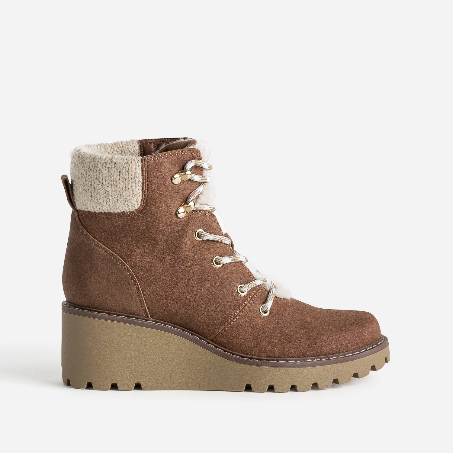 Boots compenses marron esprit montagne