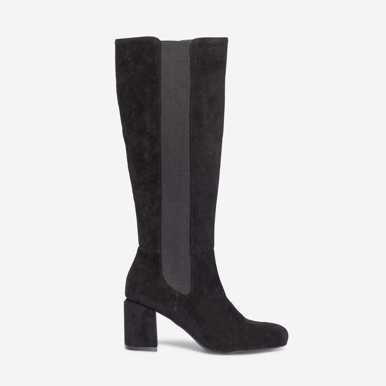 Botte noire en textile suede avec elastique lateral Bottes Femme ERAM