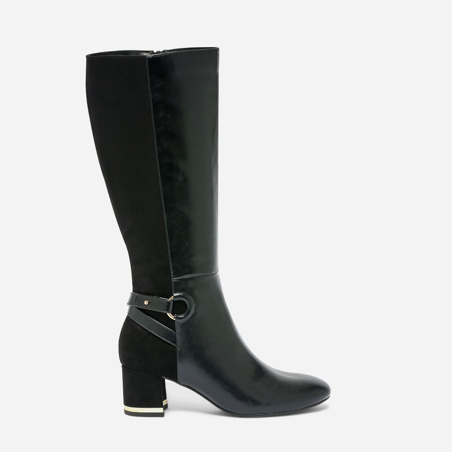 Bottes noires à talon cheap