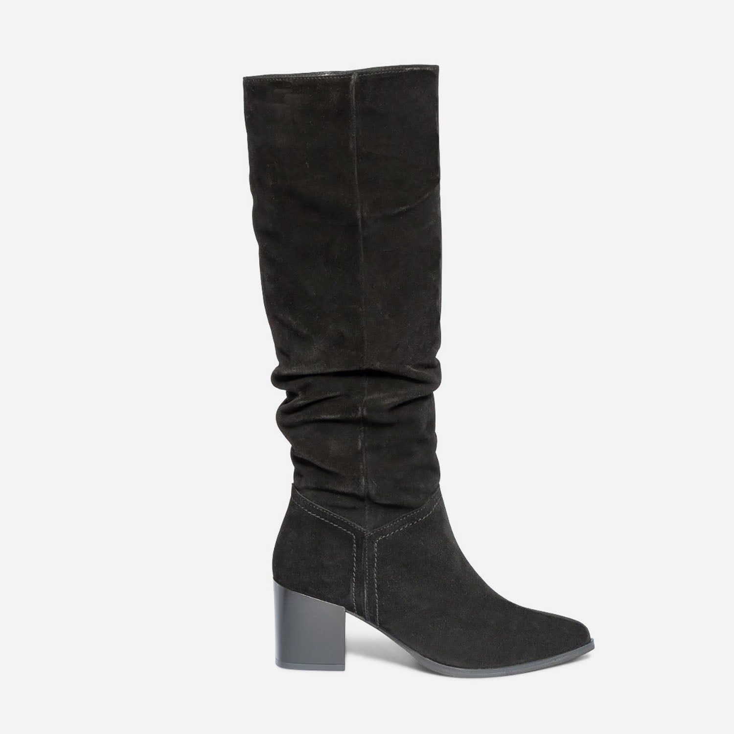 Botte TEXTO en cuir velours eco concu a tige plissee Bottes Femme ERAM