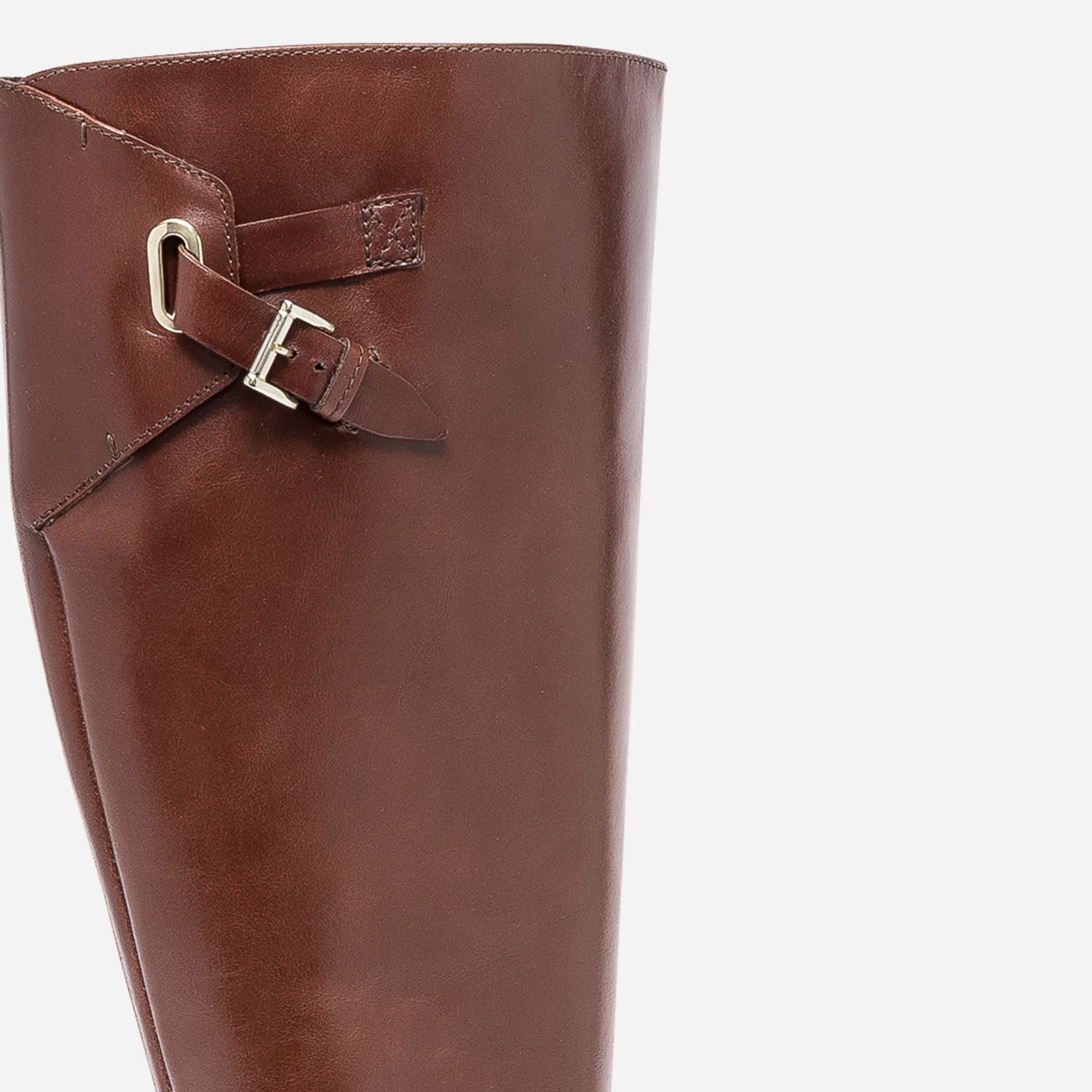 Botte cognac en cuir pour mollet large Bottes Femme ERAM