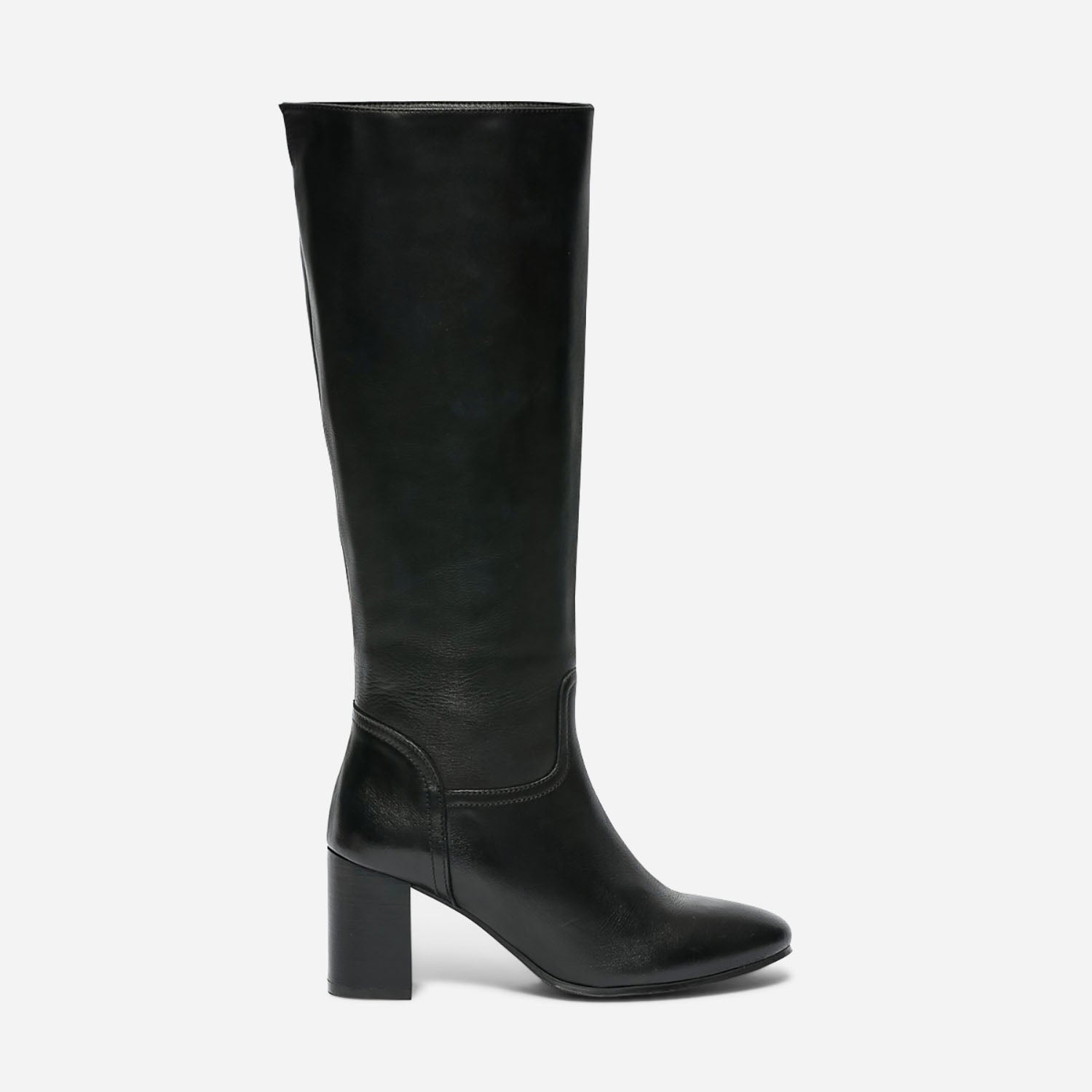 Botte noire en cuir talon Bottes Femme ERAM