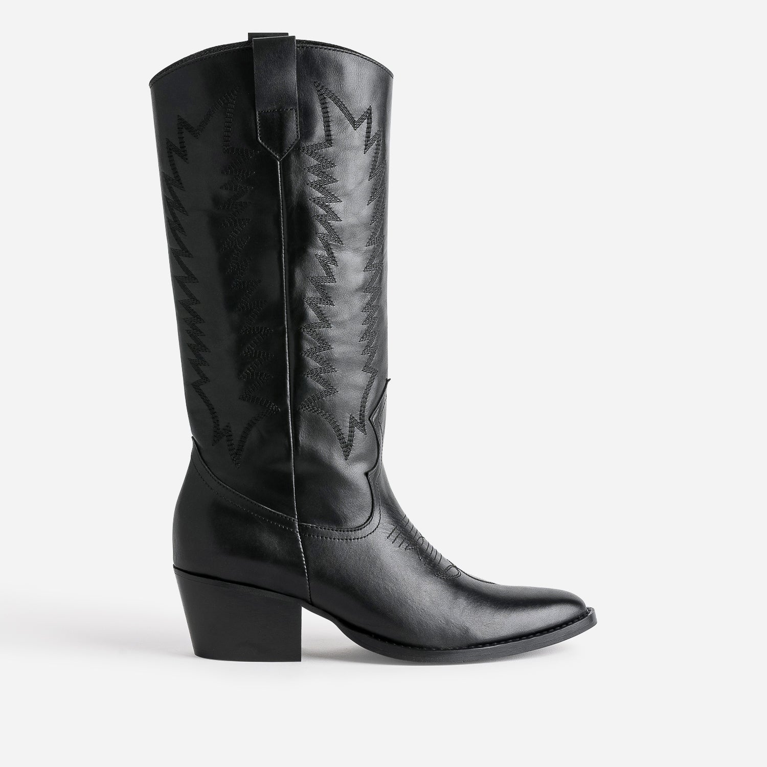 Botte noire cuir co con ue esprit santiag