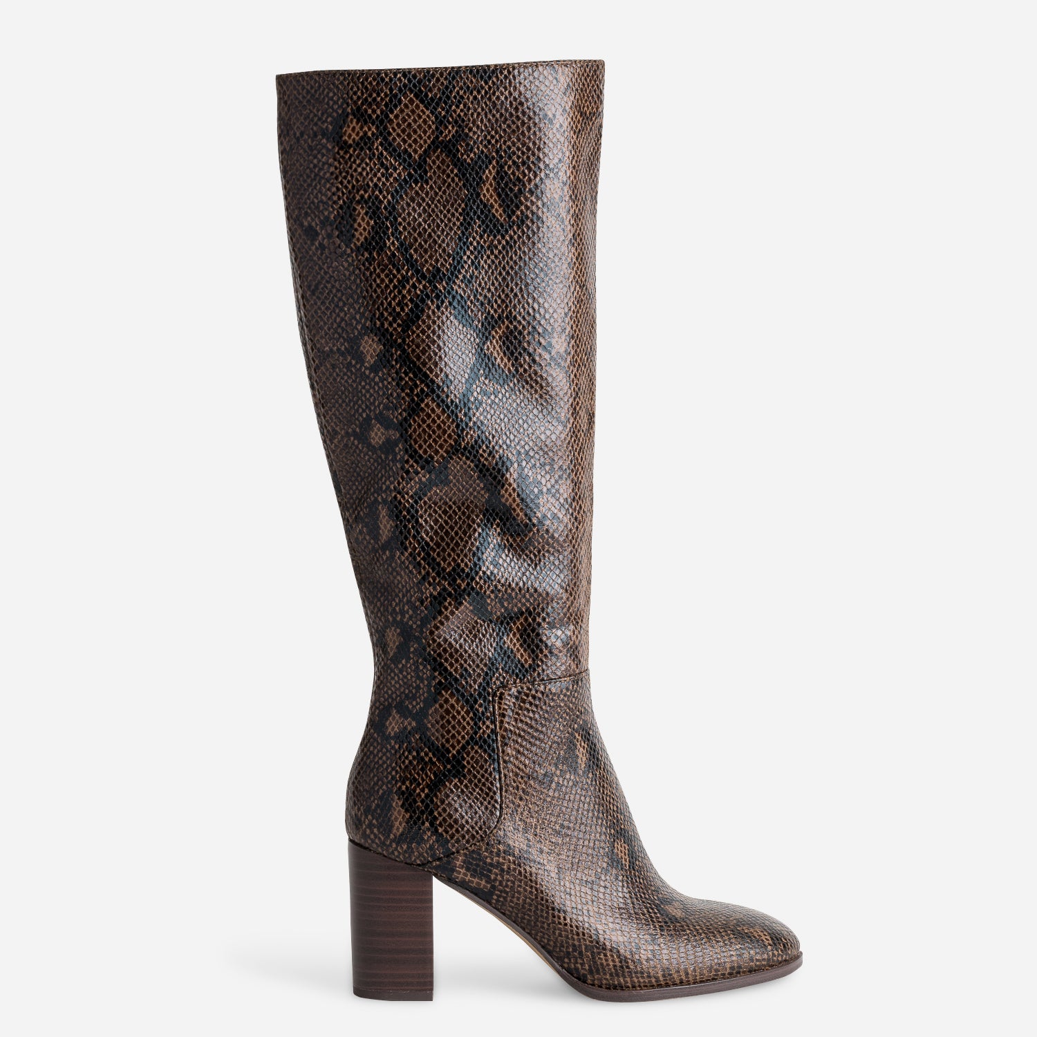 Botte marron effet python