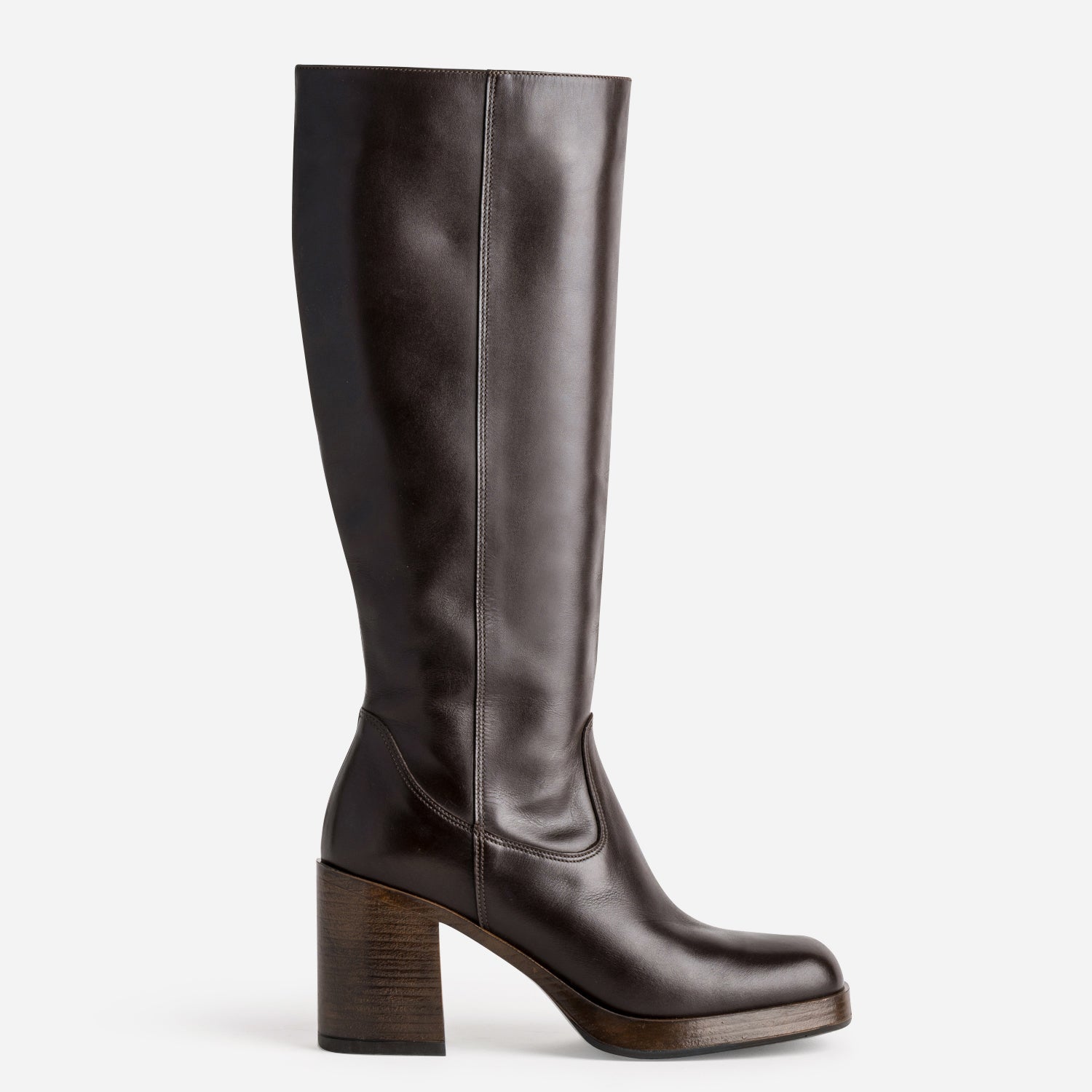 Botte marron en cuir esprit retro