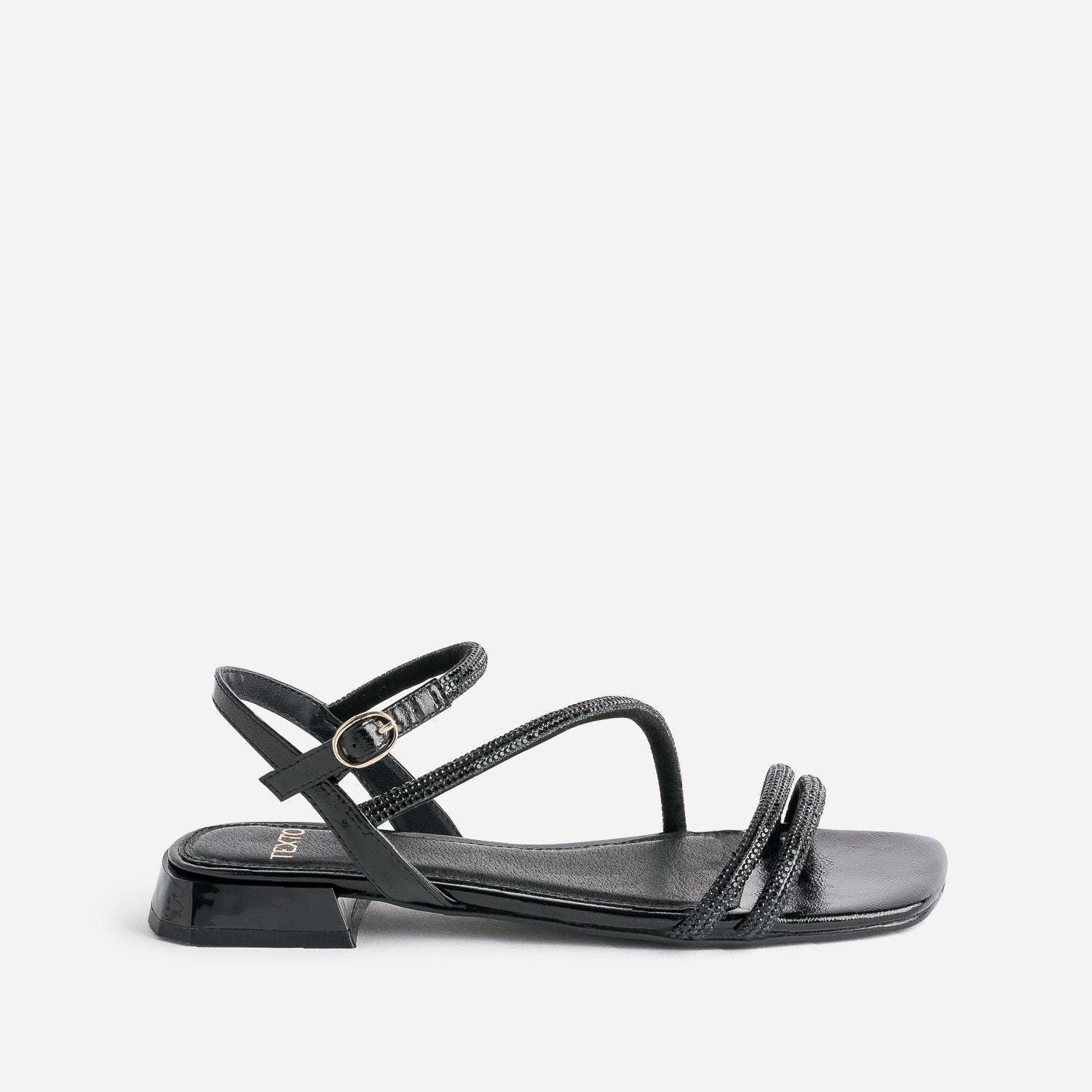 Sandale TEXTO noire strass Sandales Femme ERAM