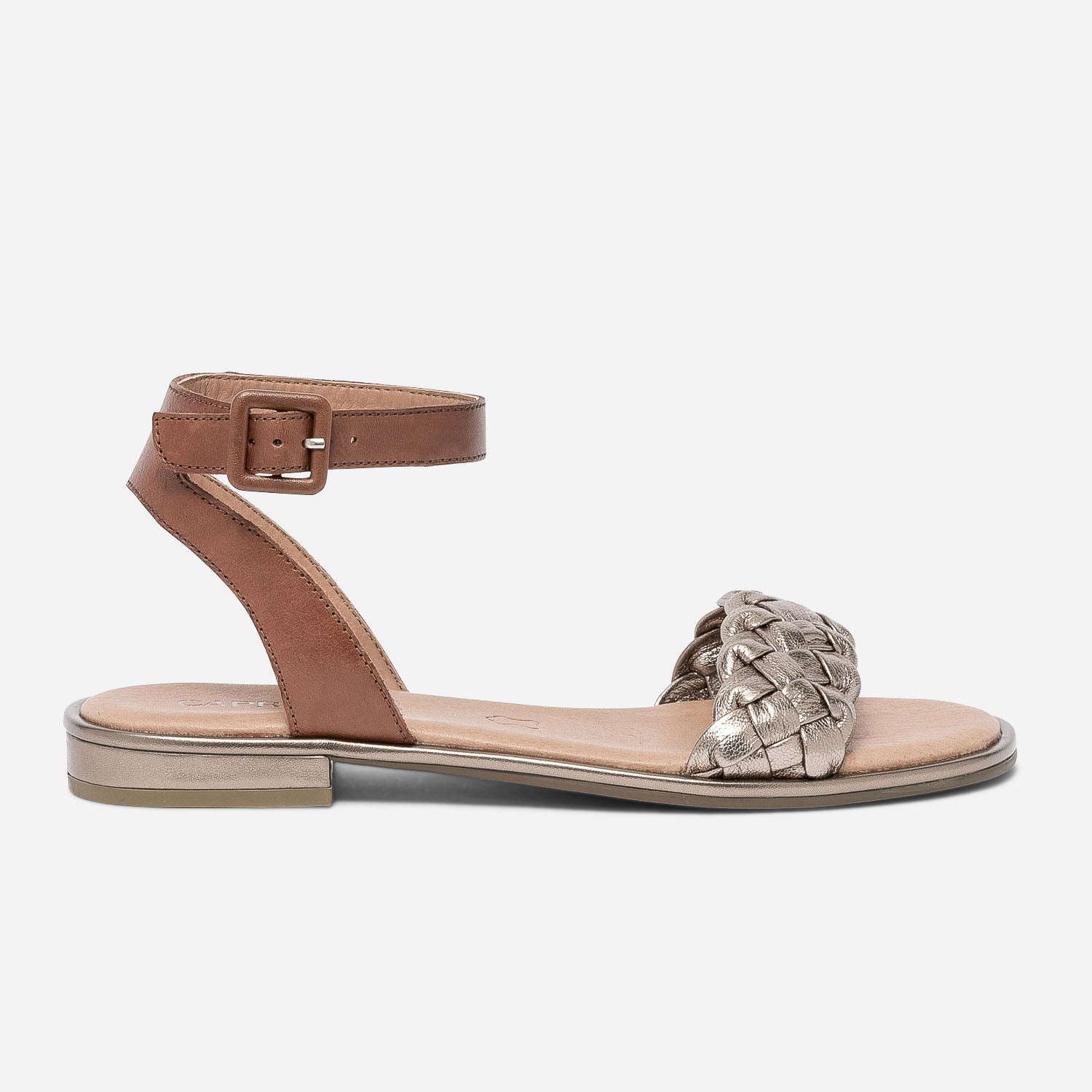 Sandale CAPRICE cognac en cuir bride mordor e tress e Sandales