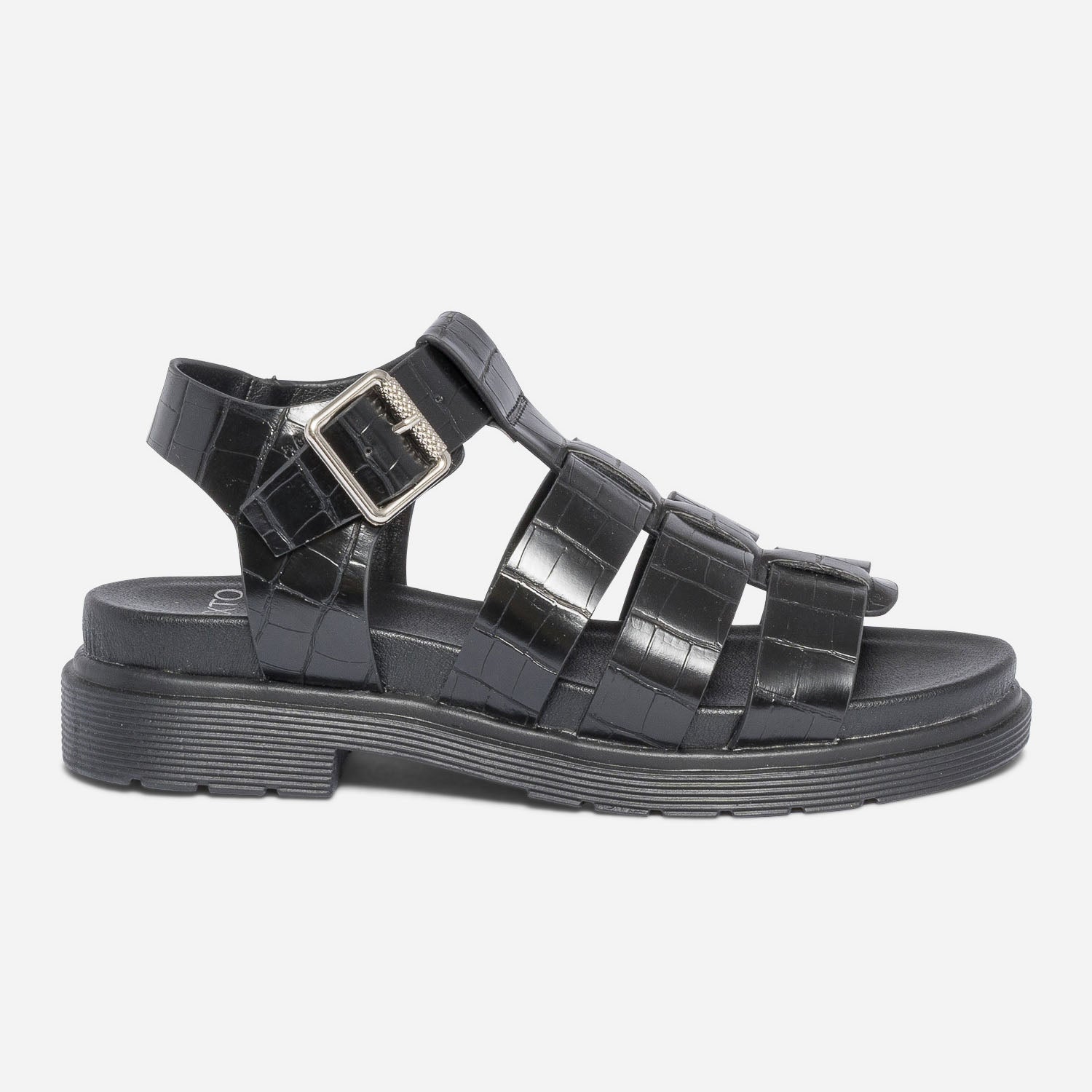 Sandale discount effet croco
