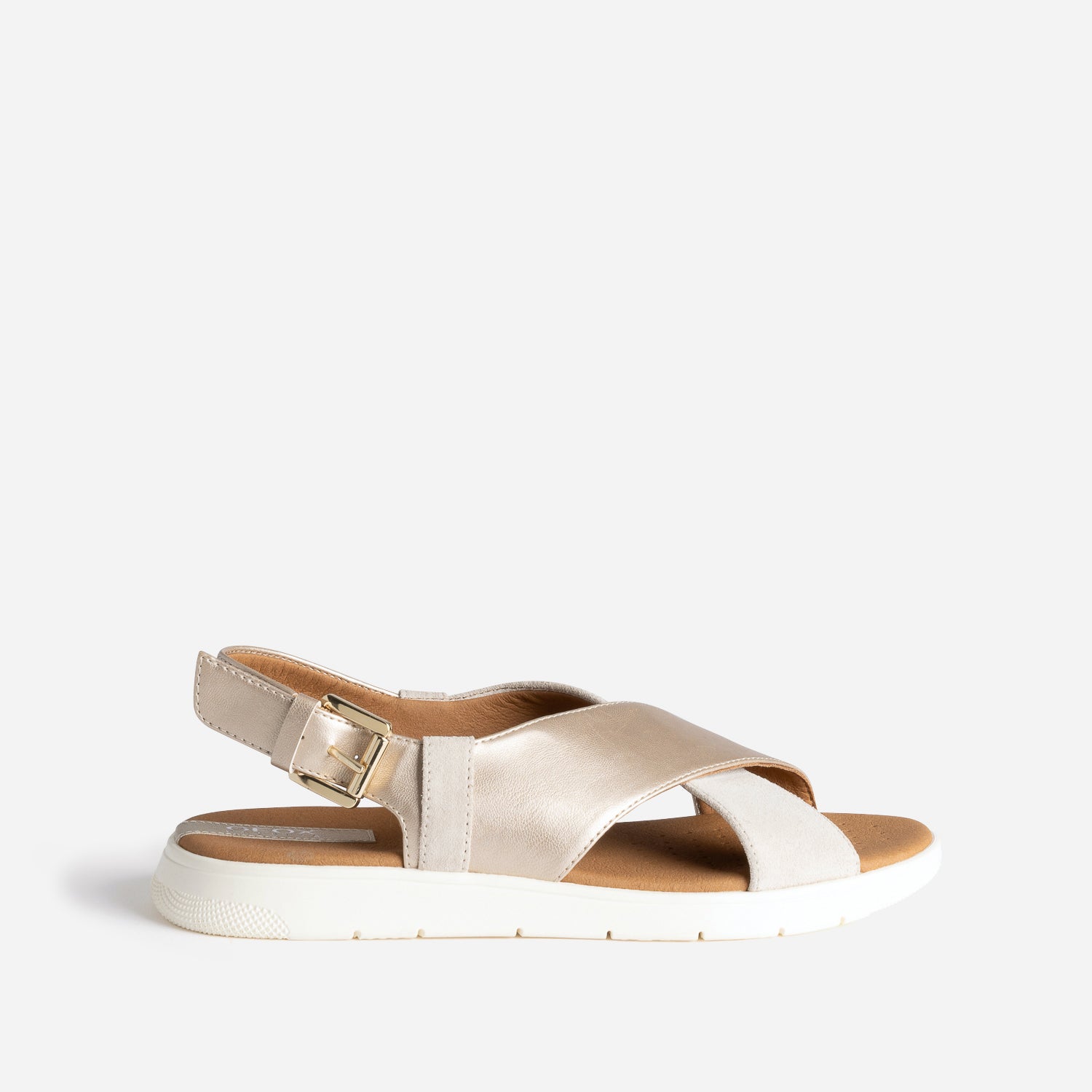 Sandale GEOX doree cuir larges brides Sandales Femme ERAM