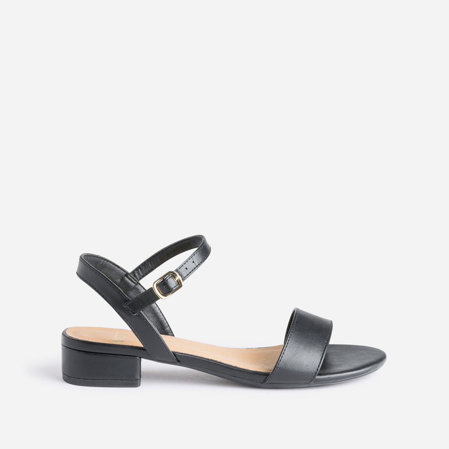 Sandale noire a petit talon Sandales Femme ERAM