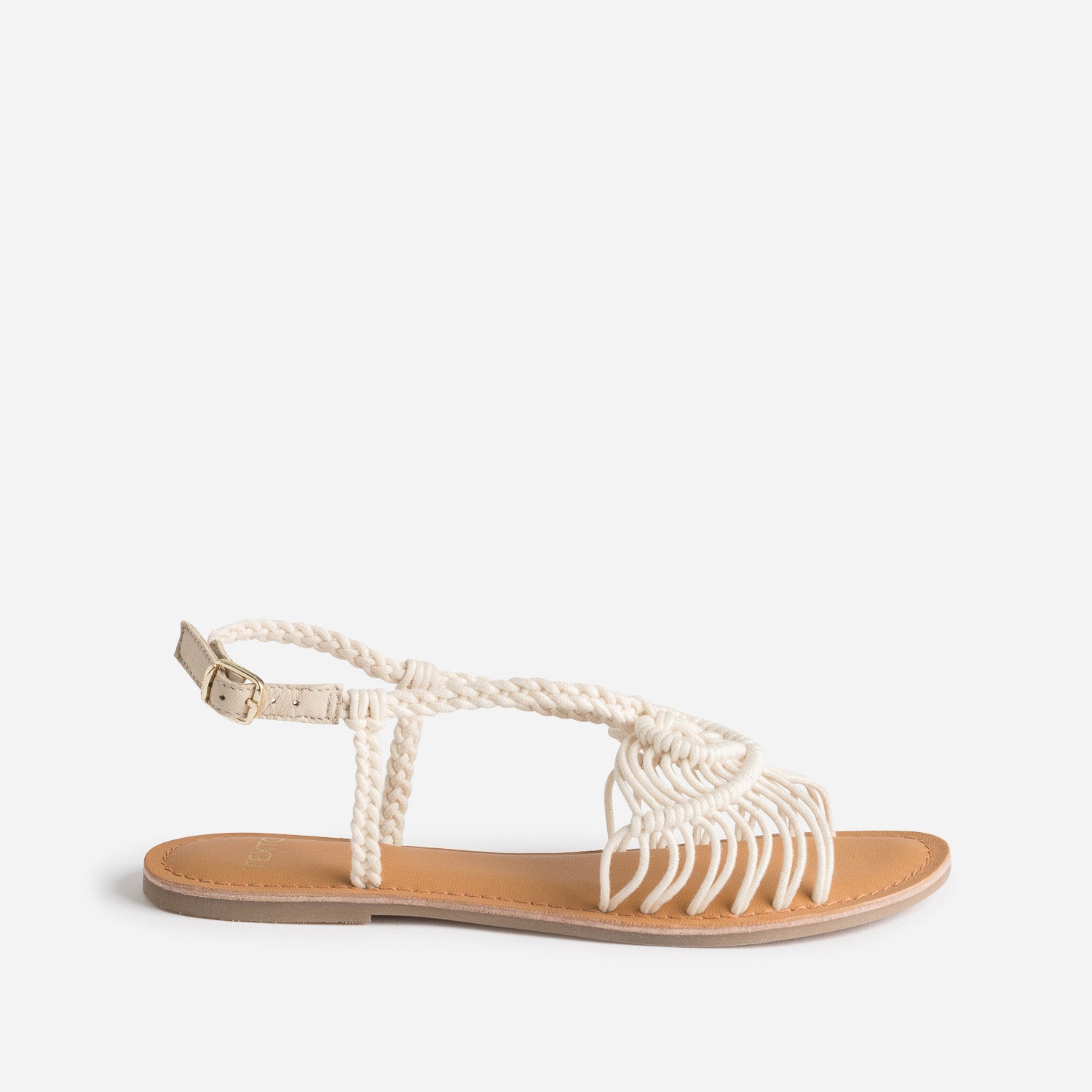 Sandale TEXTO ecrue tissage facon macrame