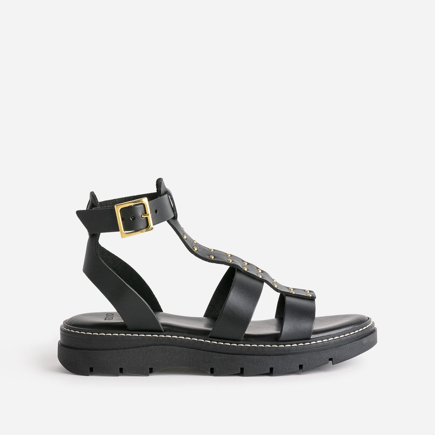 Sandale noir et or sales