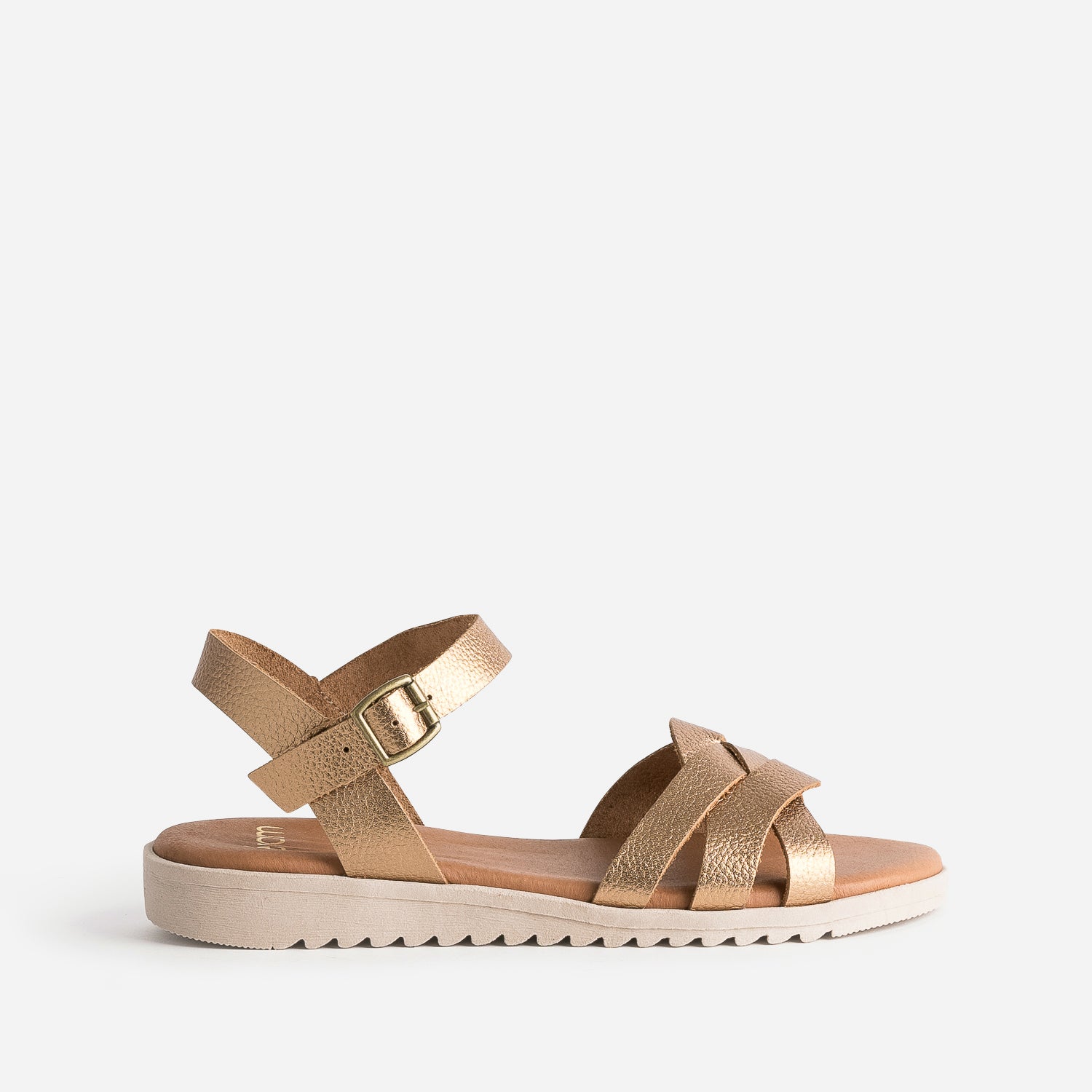 Sandale marron metallisee en cuir Sandales Femme ERAM