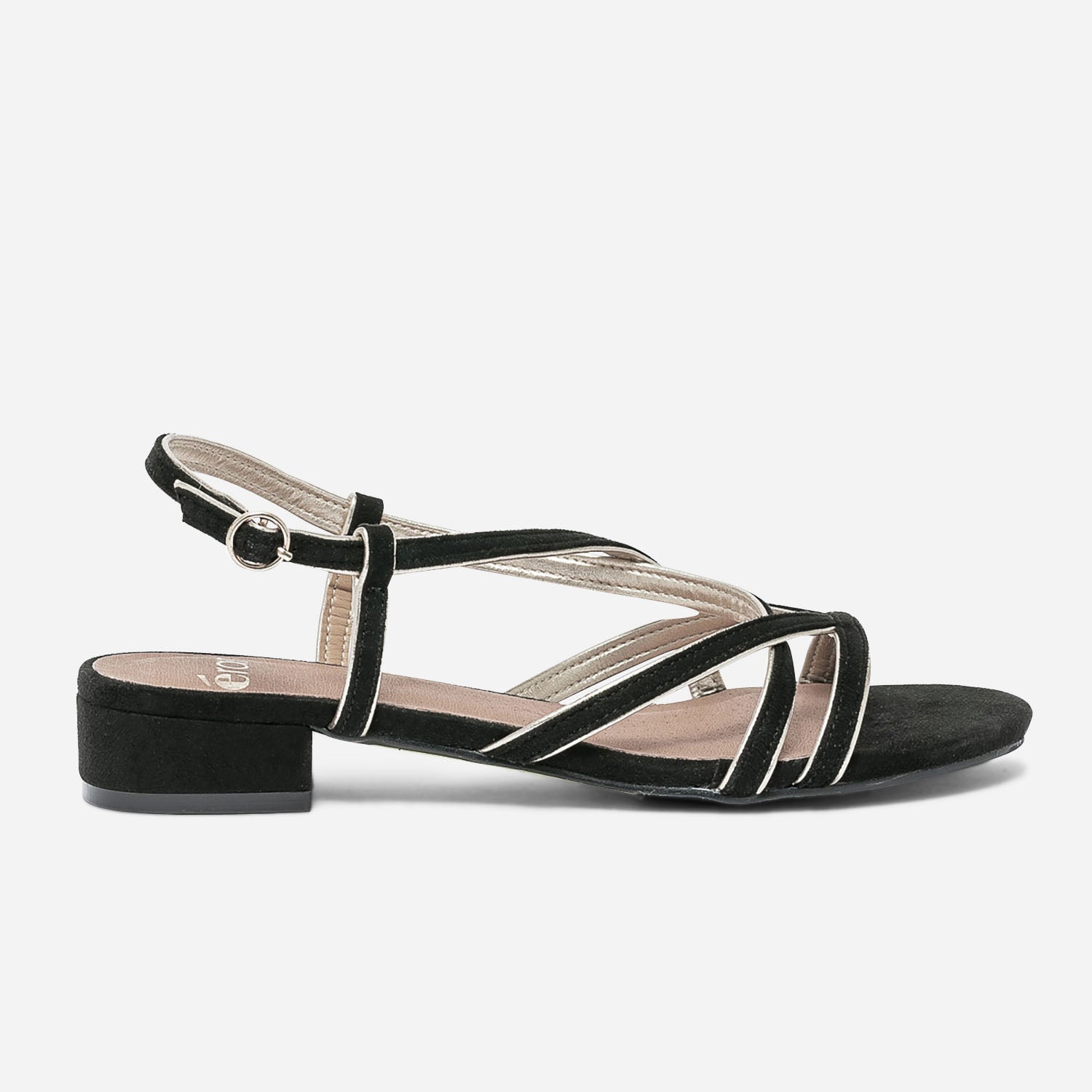 Sandales noires et dorées discount