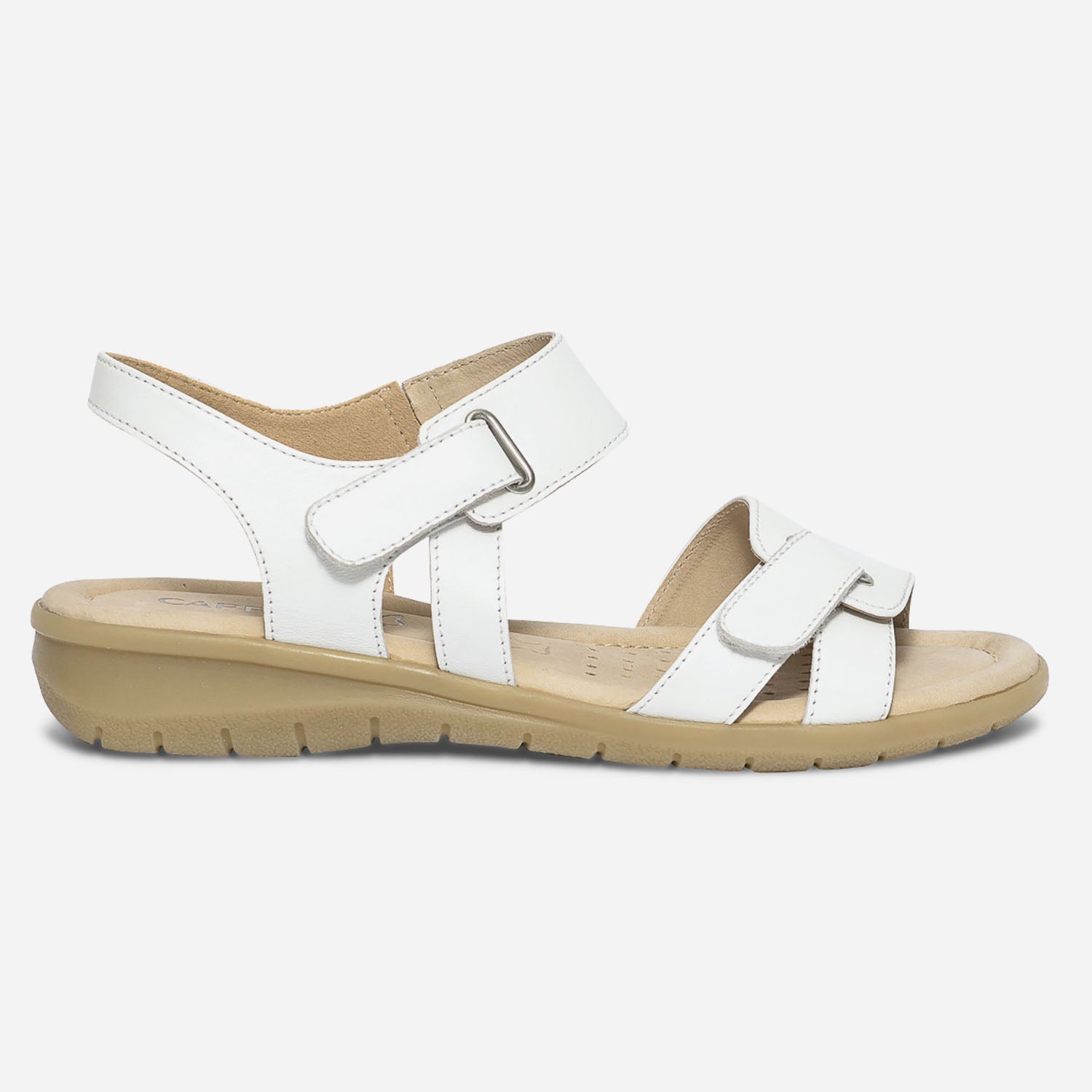 Sandale CAPRICE blanche en cuir scratchs Eram Femme ERAM