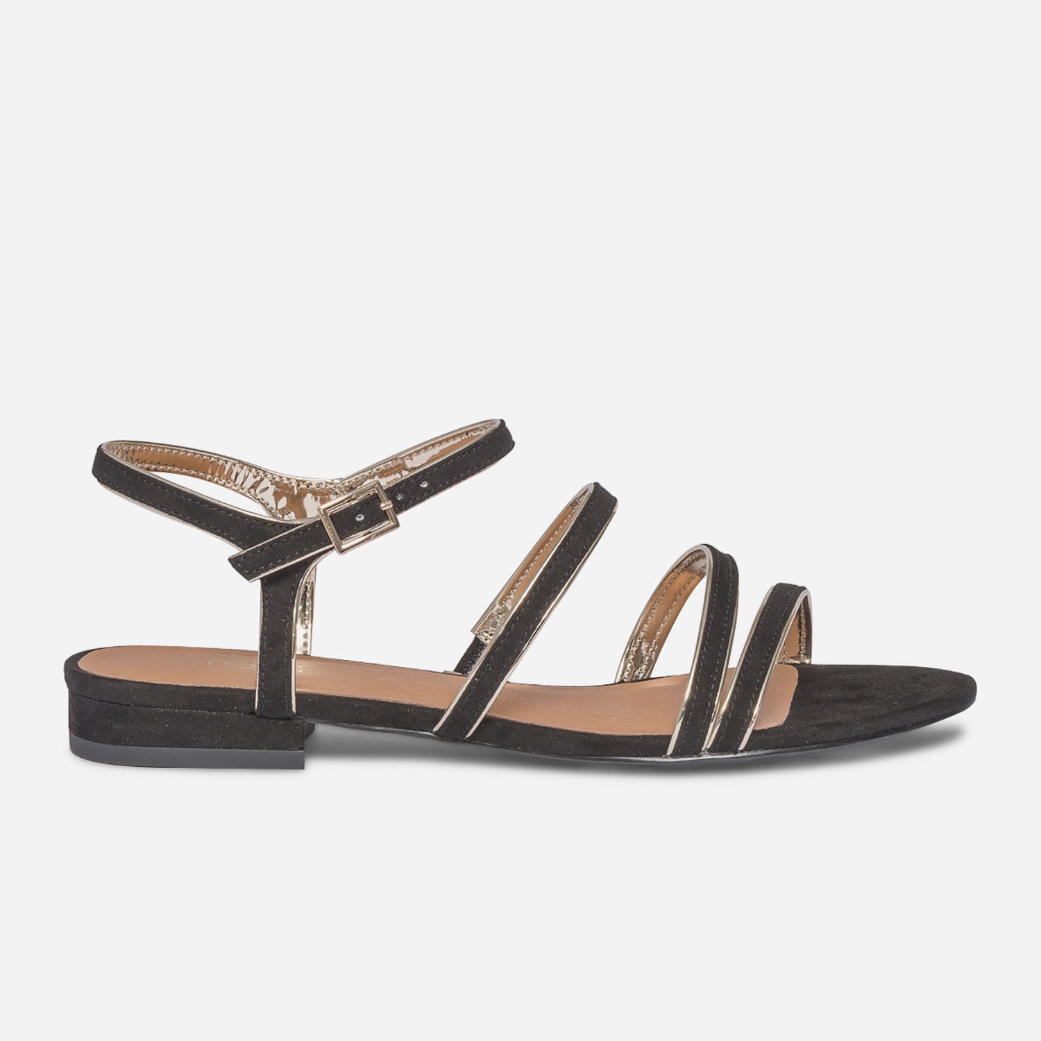 Sandale noire et or multi brides Sandales Femme ERAM