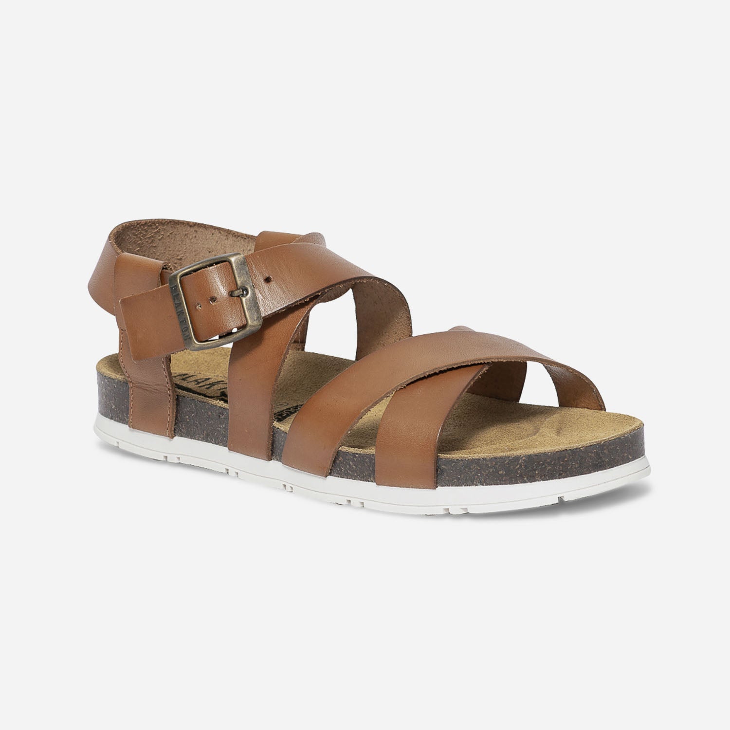 Sandale PLAKTON camel en cuir Sandales Femme ERAM