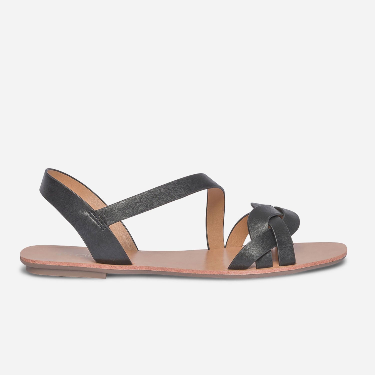 Sandale noire a bride tressee Sandales Femme ERAM