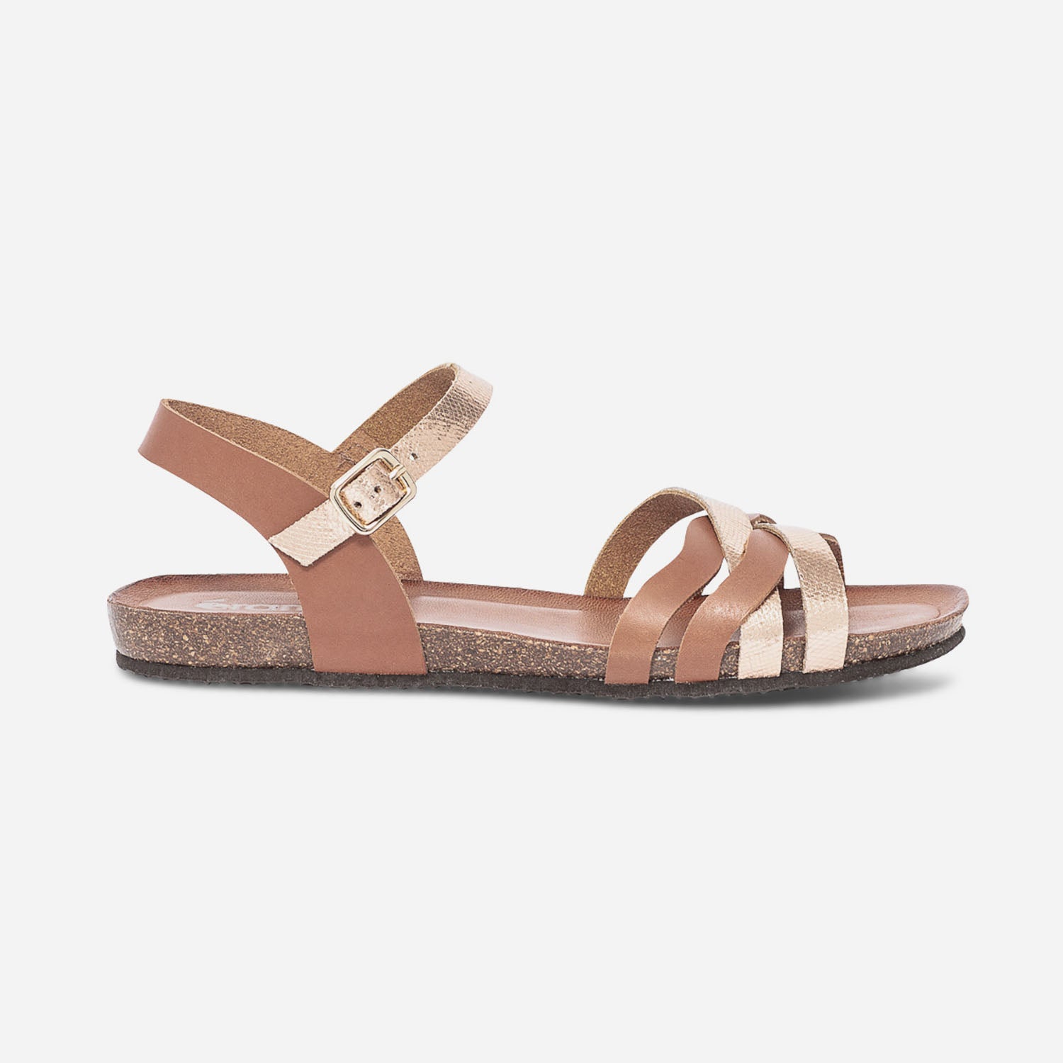 Sandale camel et doré shop