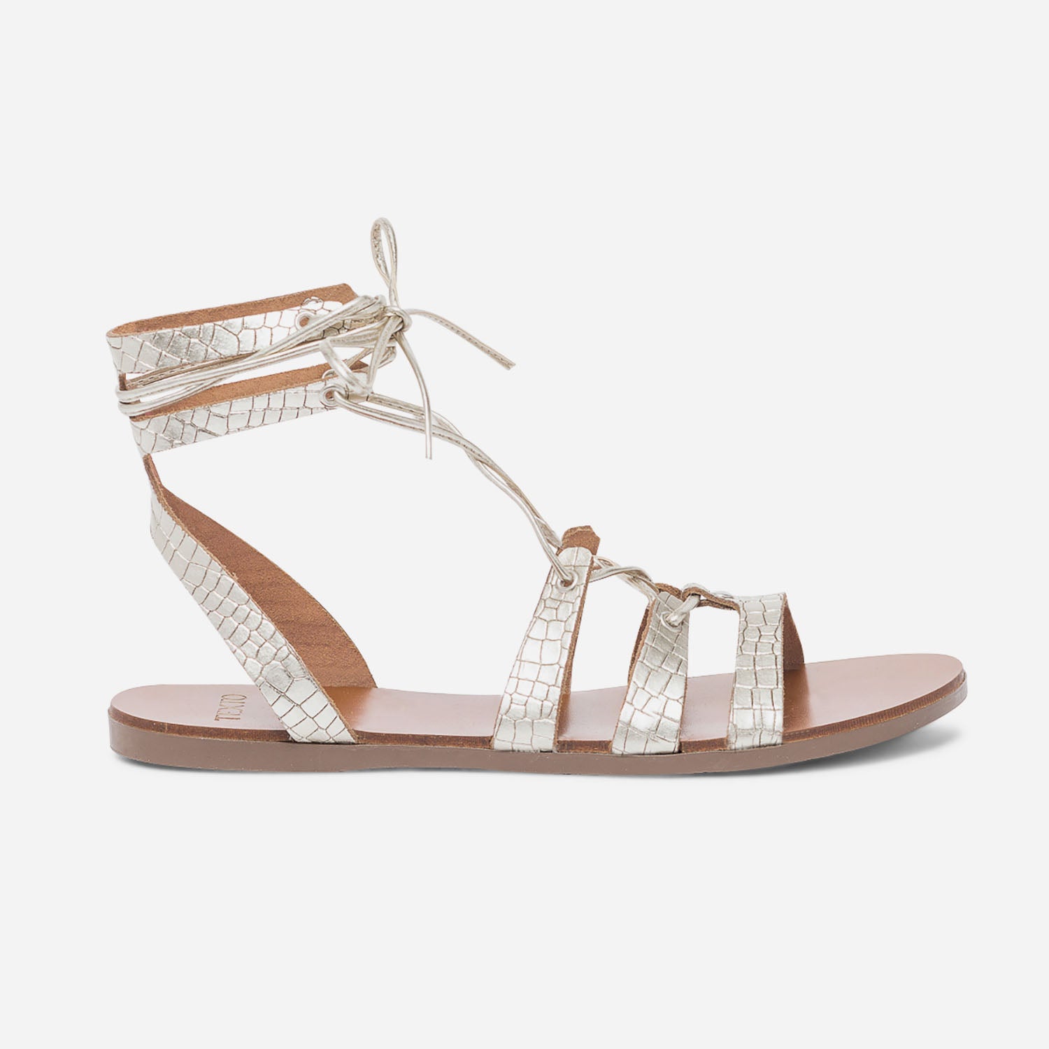 Sandale TEXTO or en cuir emboss Sandales Femme ERAM